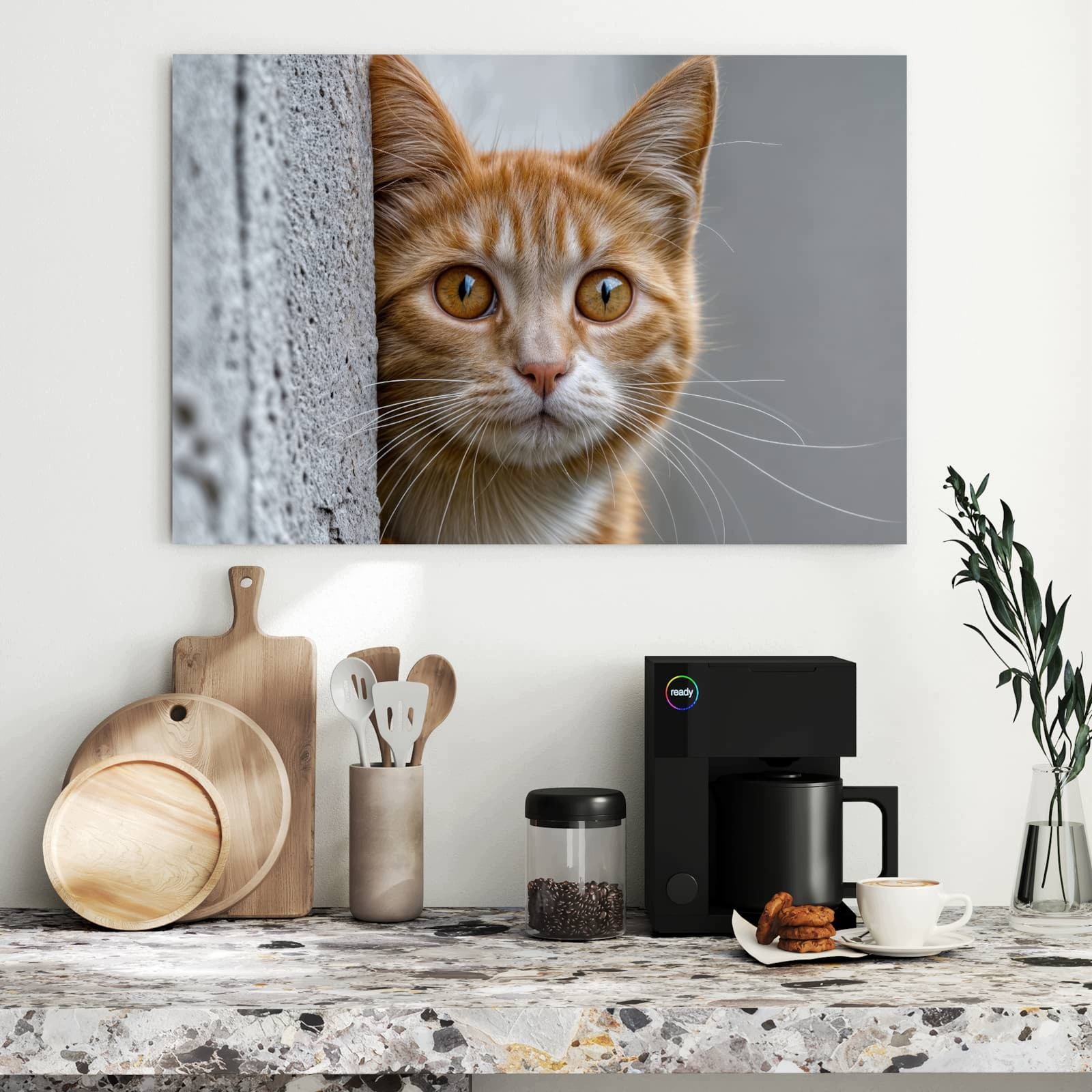 Magnetická tabule – obraz na zeď Zvědavá kočka | 90 × 60 cm
