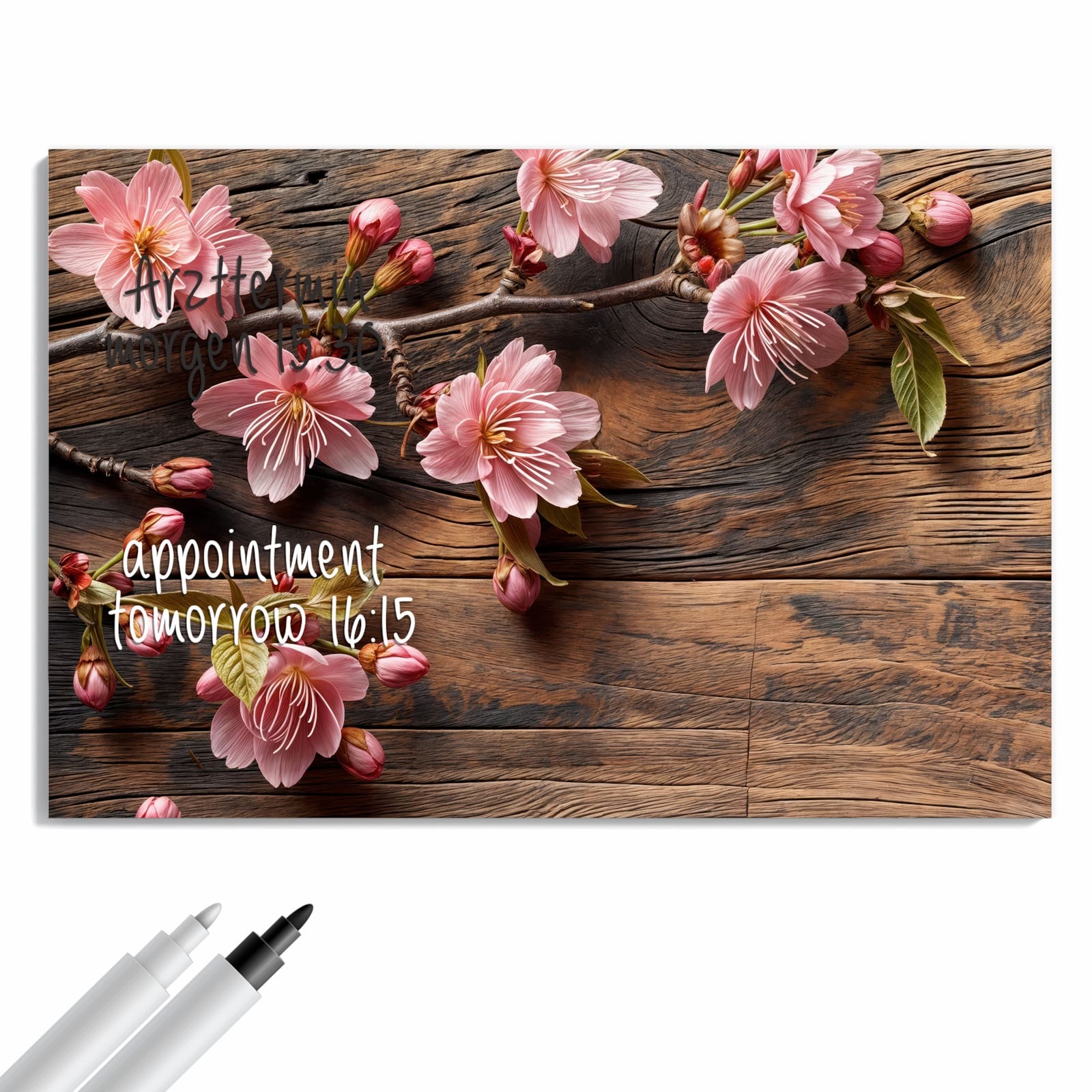 Magnetická tabule – obraz na zeď Dřevěné květiny | 60 × 40 cm