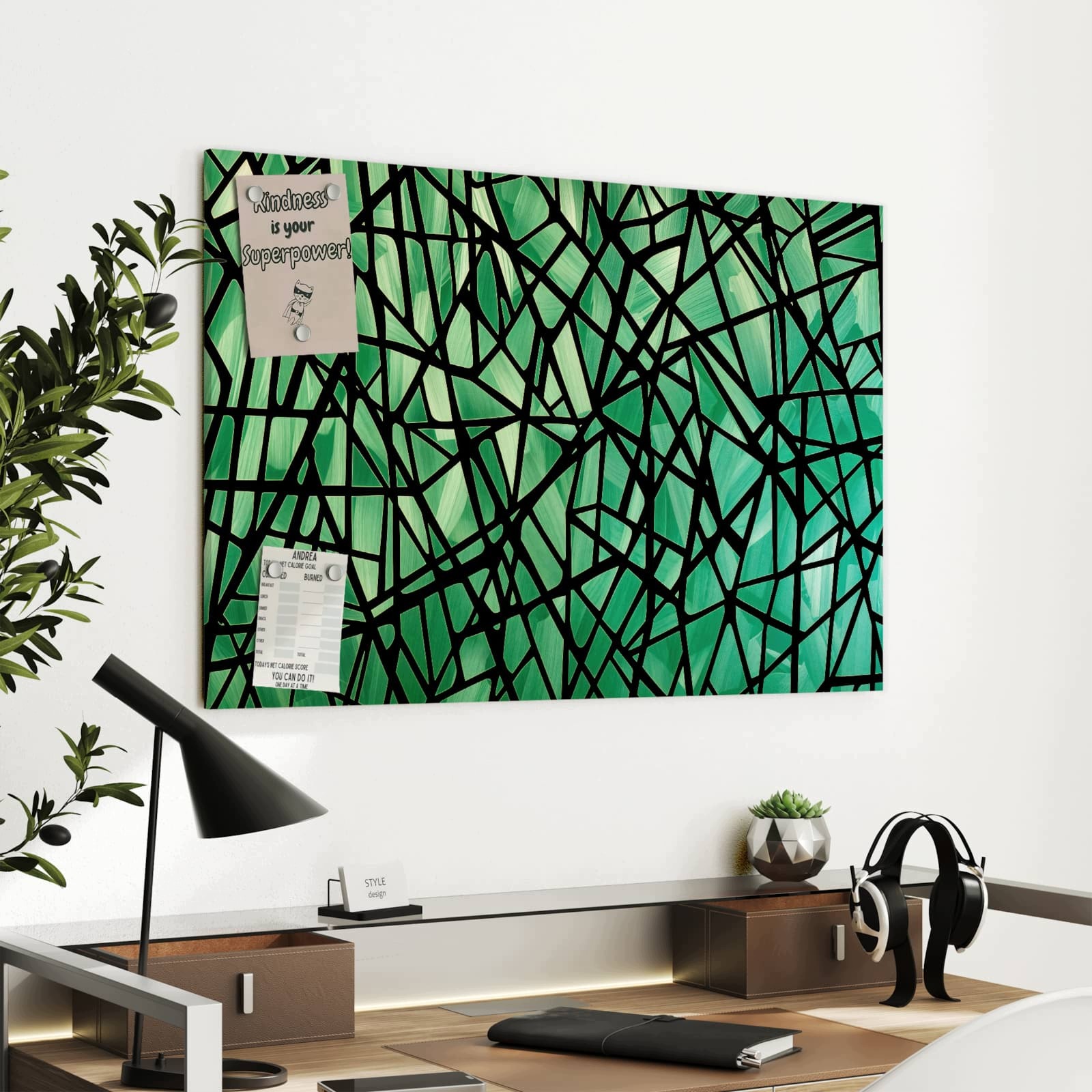Magnetická tabule – obraz na zeď Geometrický vzor na skle | 90 × 60 cm