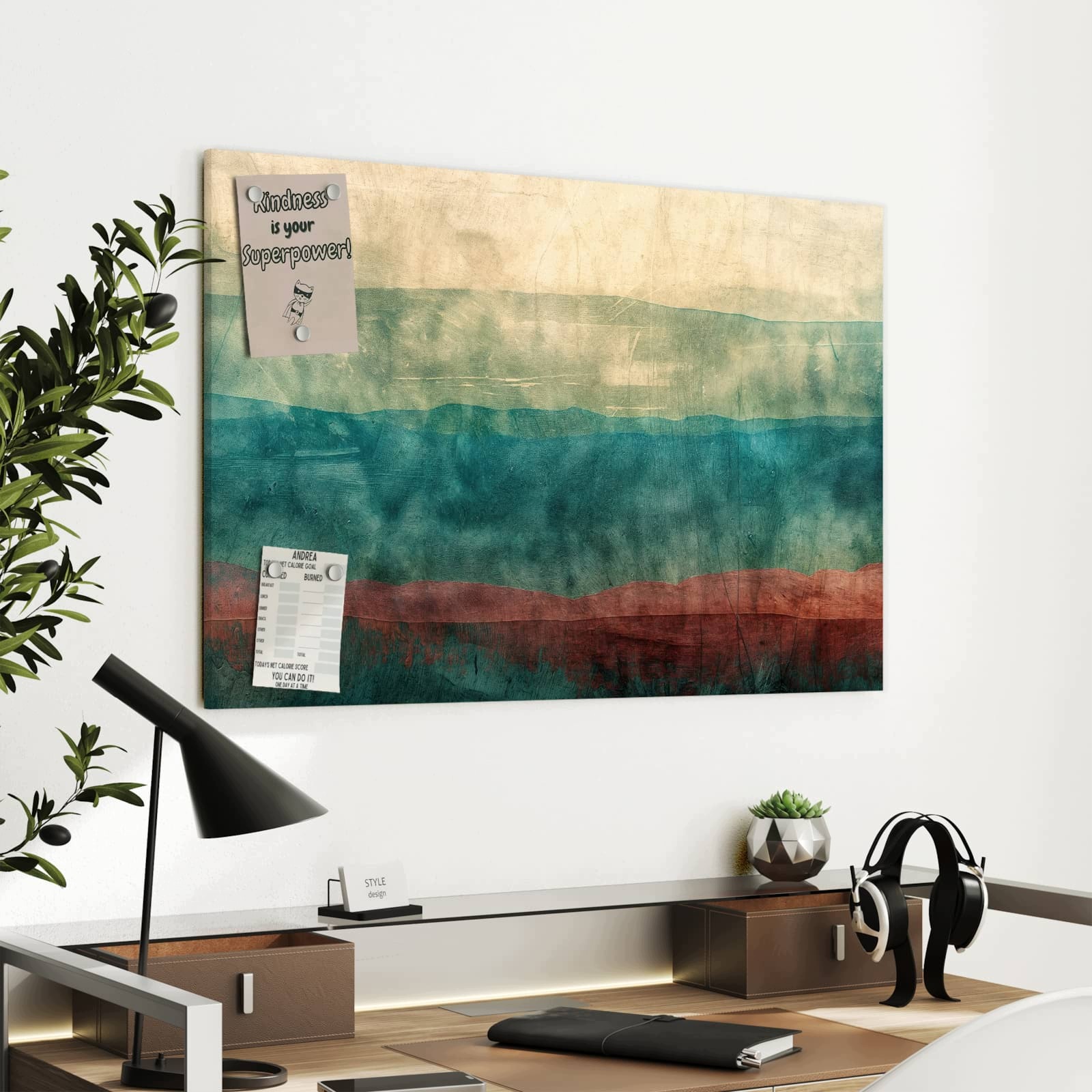 Magnetická tabule – obraz na zeď Vybledlé pruhy | 90 × 60 cm