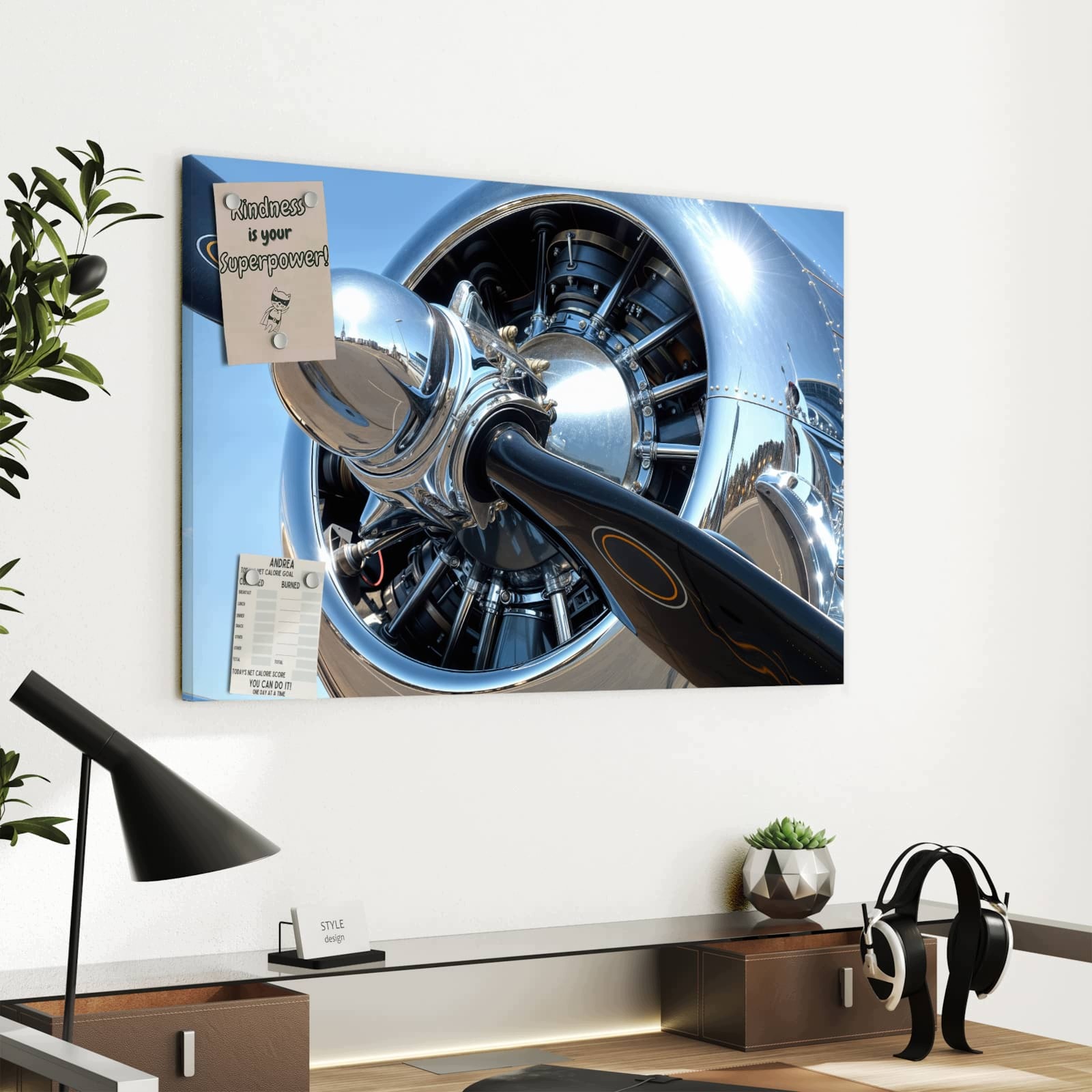 Magnetická tabule – obraz na zeď Vrtule letadla | 60 × 40 cm