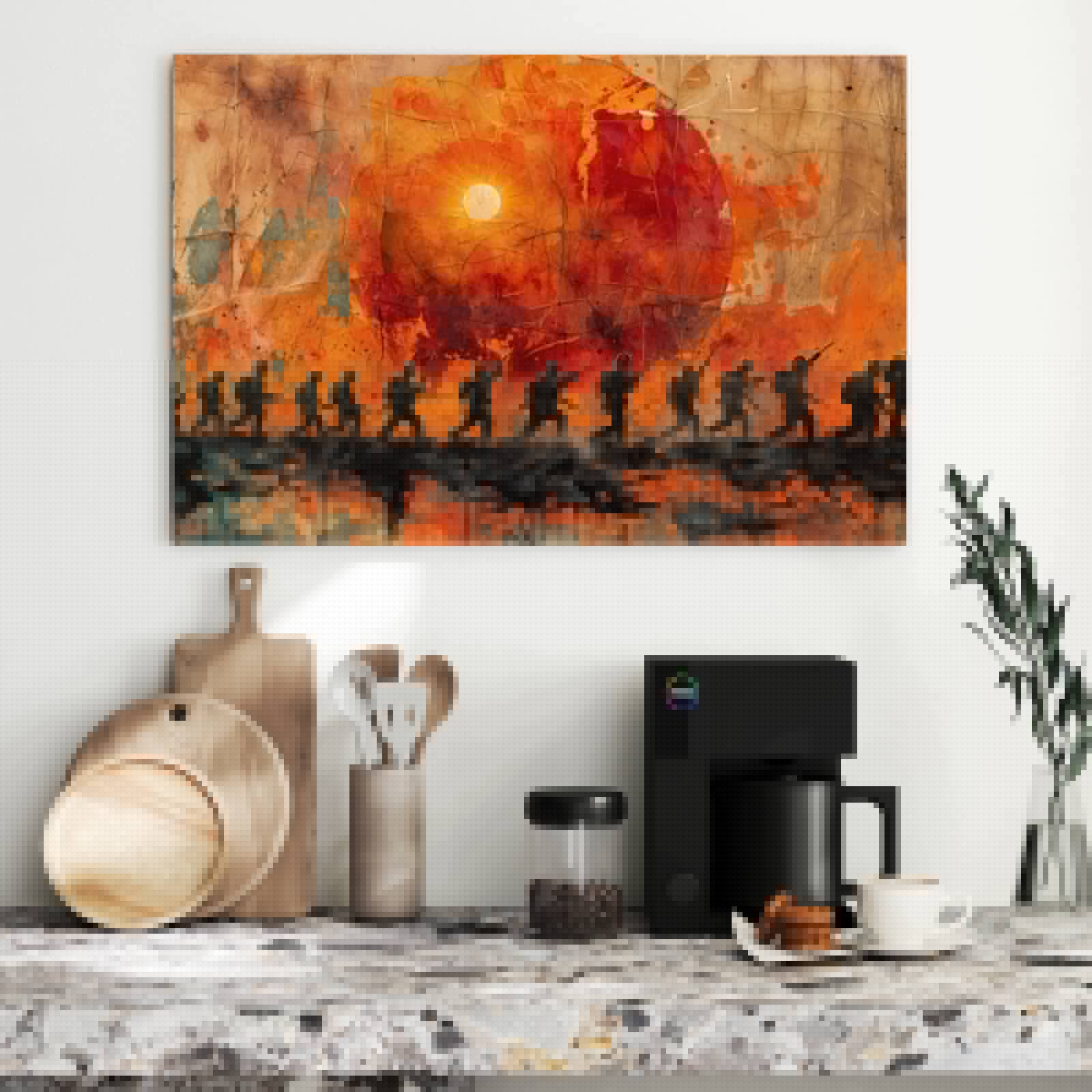 Magnetická tabule – obraz na zeď Pochod západ slunce | 90 × 60 cm