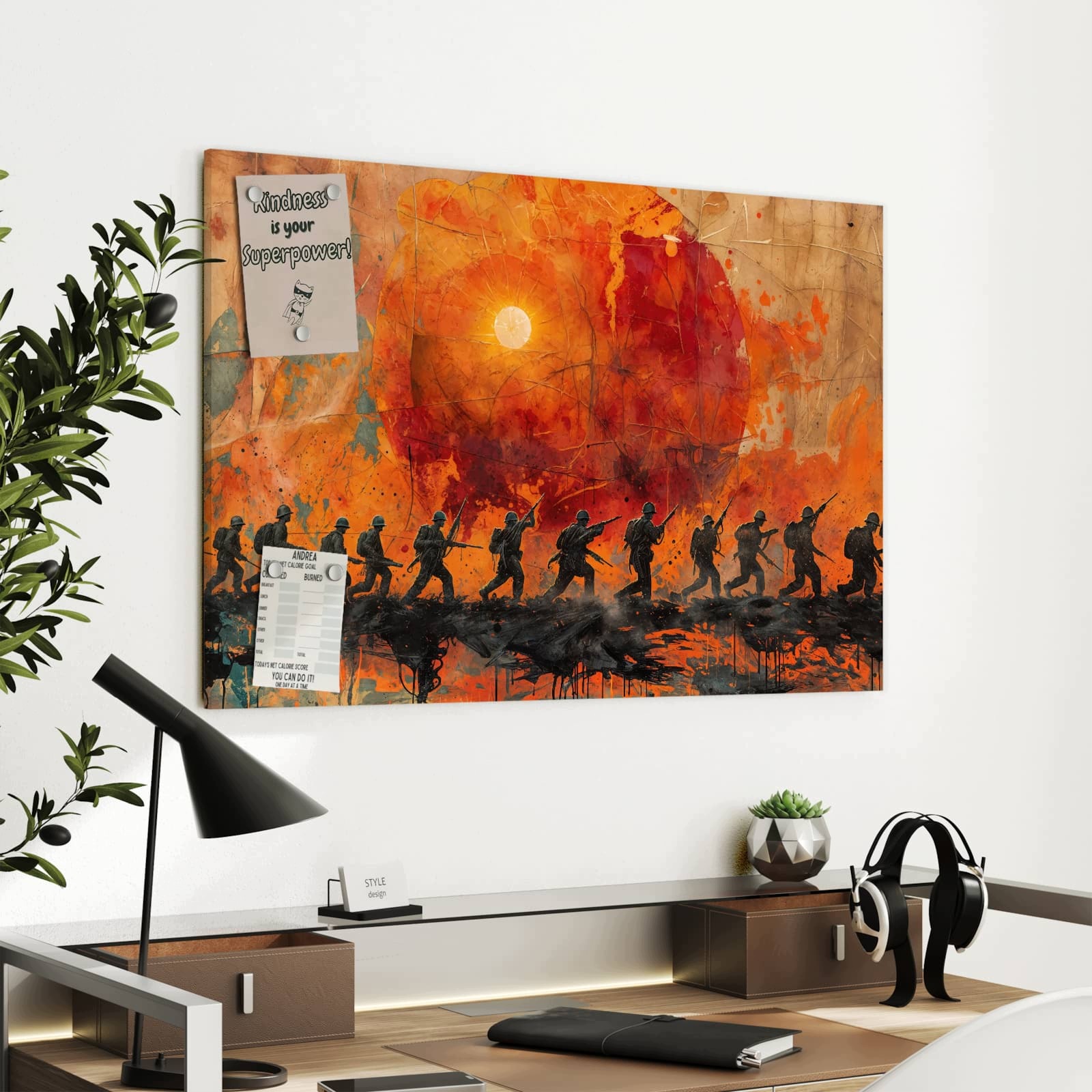 Magnetická tabule – obraz na zeď Pochod západ slunce | 90 × 60 cm