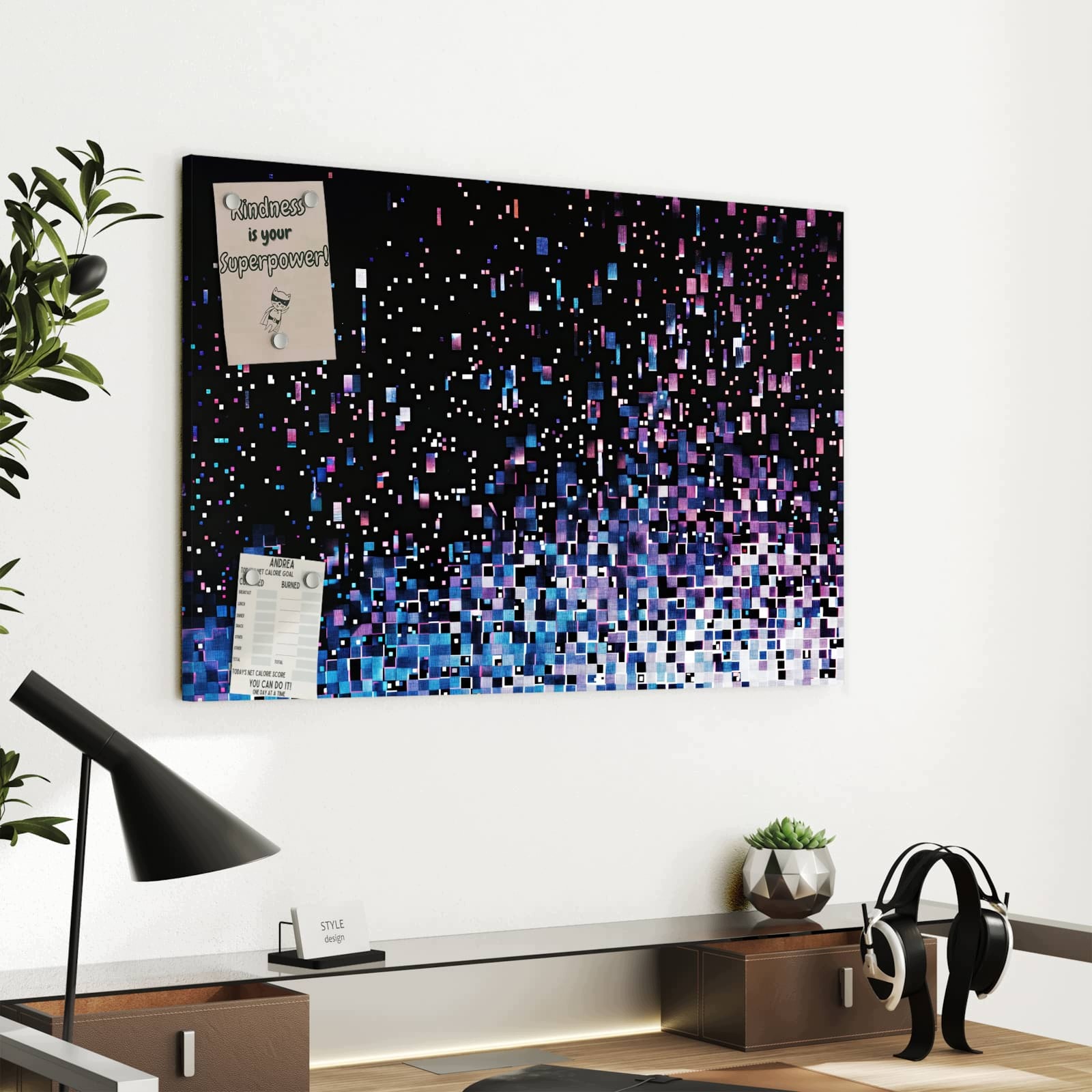 Magnetická tabule – obraz na zeď Pixelový vzor | 60 × 40 cm