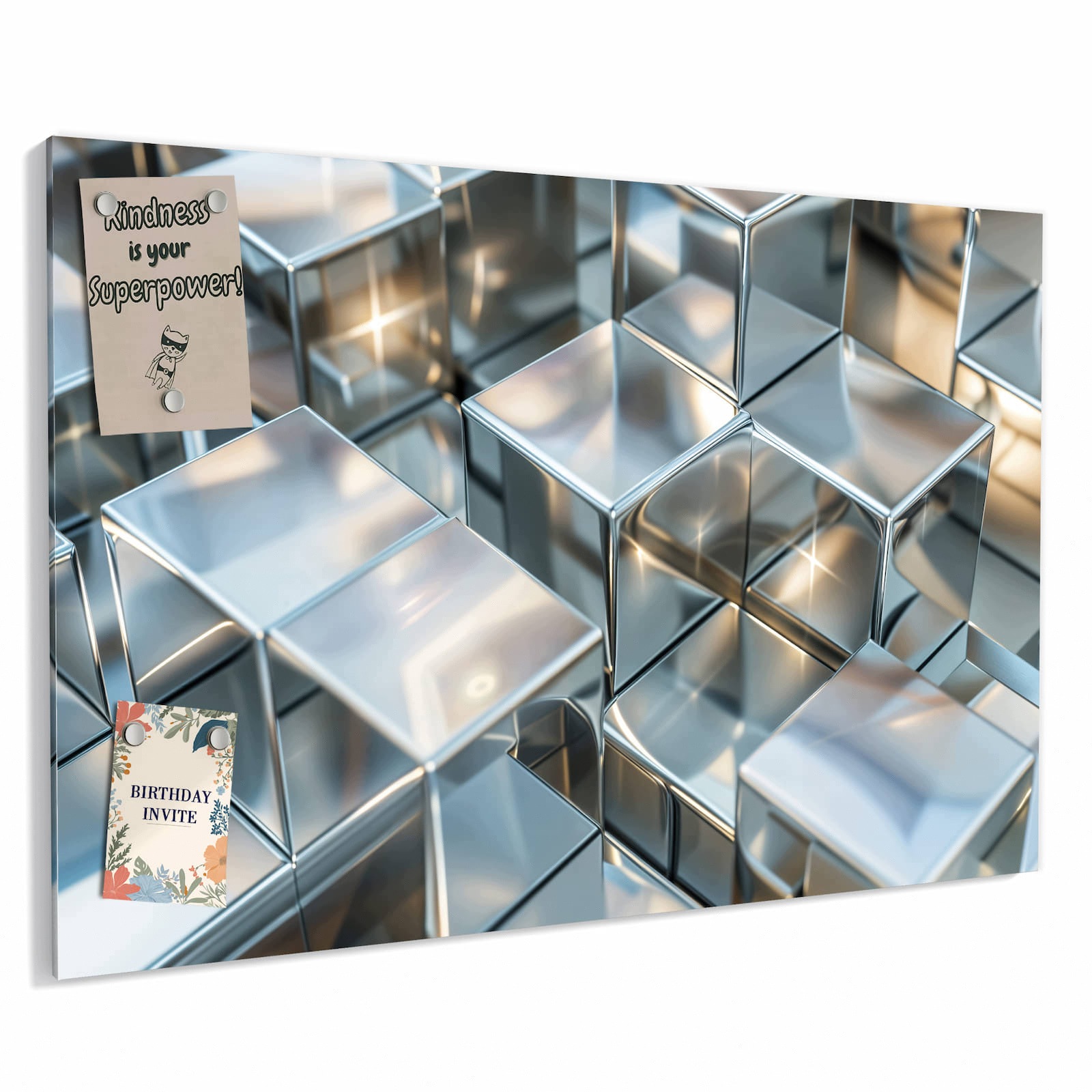 Magnetická tabule – obraz na zeď Kovové kostky | 60 × 40 cm