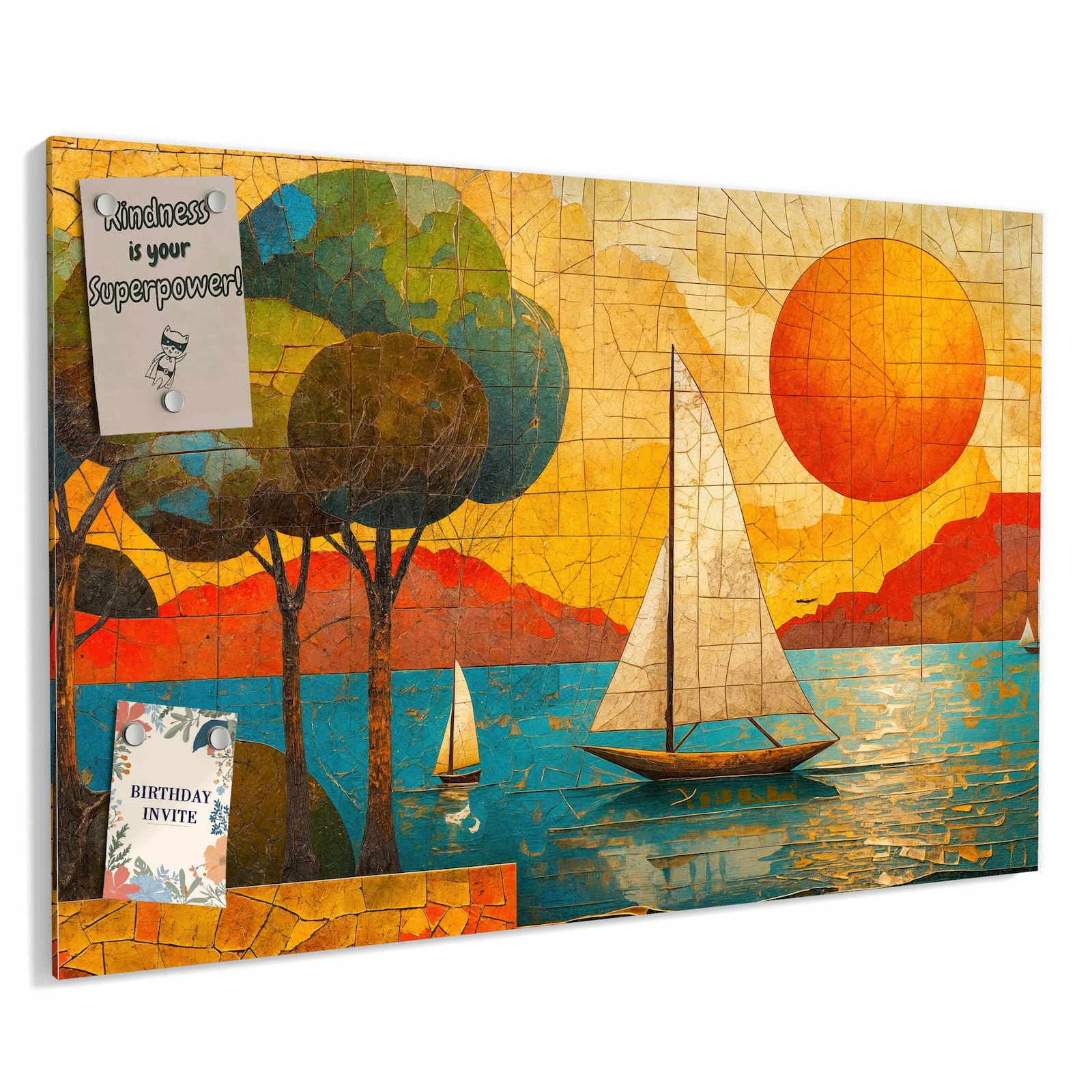Magnetická tabule – obraz na zeď Kybernetická kočka – motiv 2 | 90 × 60 cm