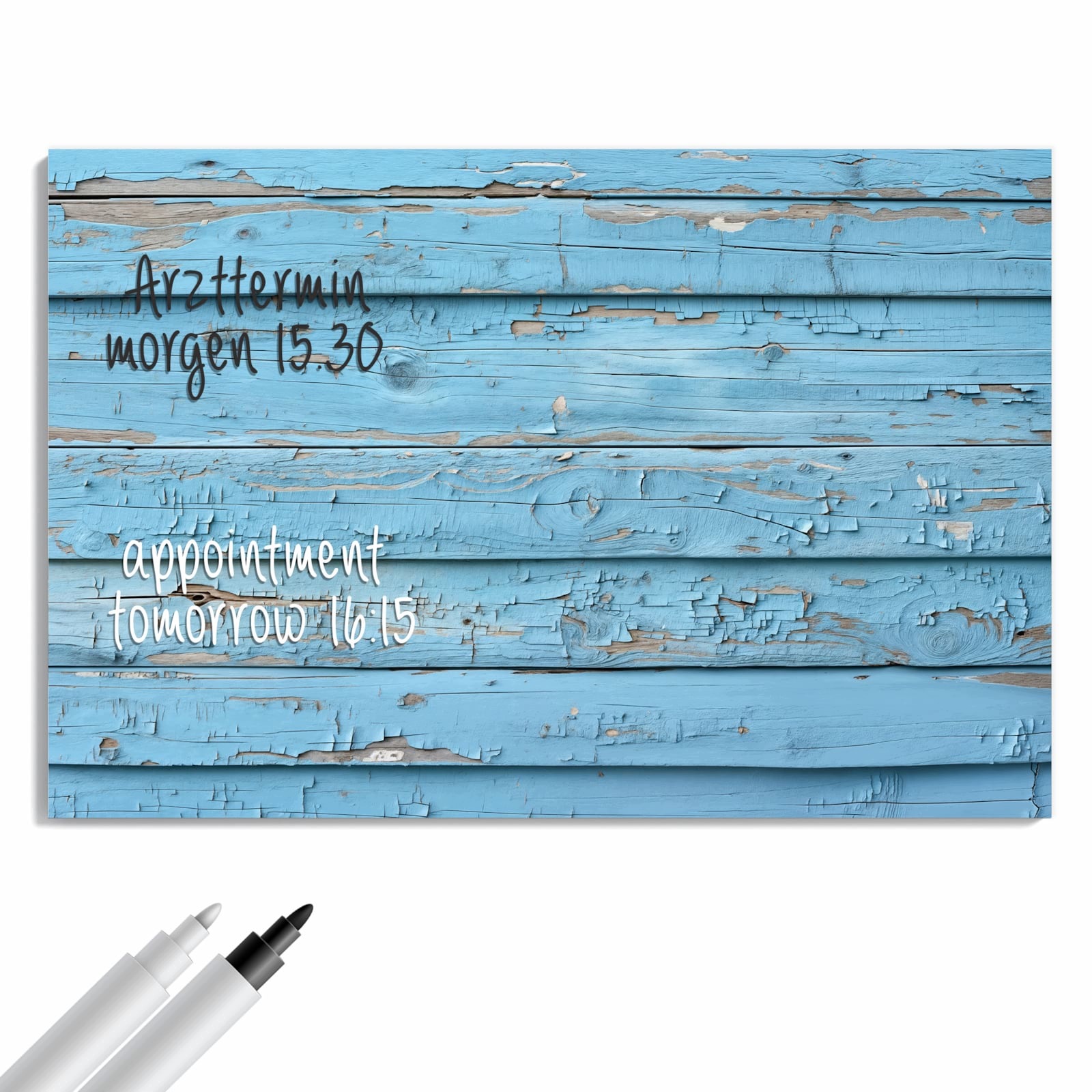 Magnetická tabule – obraz na zeď Modré vintage dřevo | 60 × 40 cm