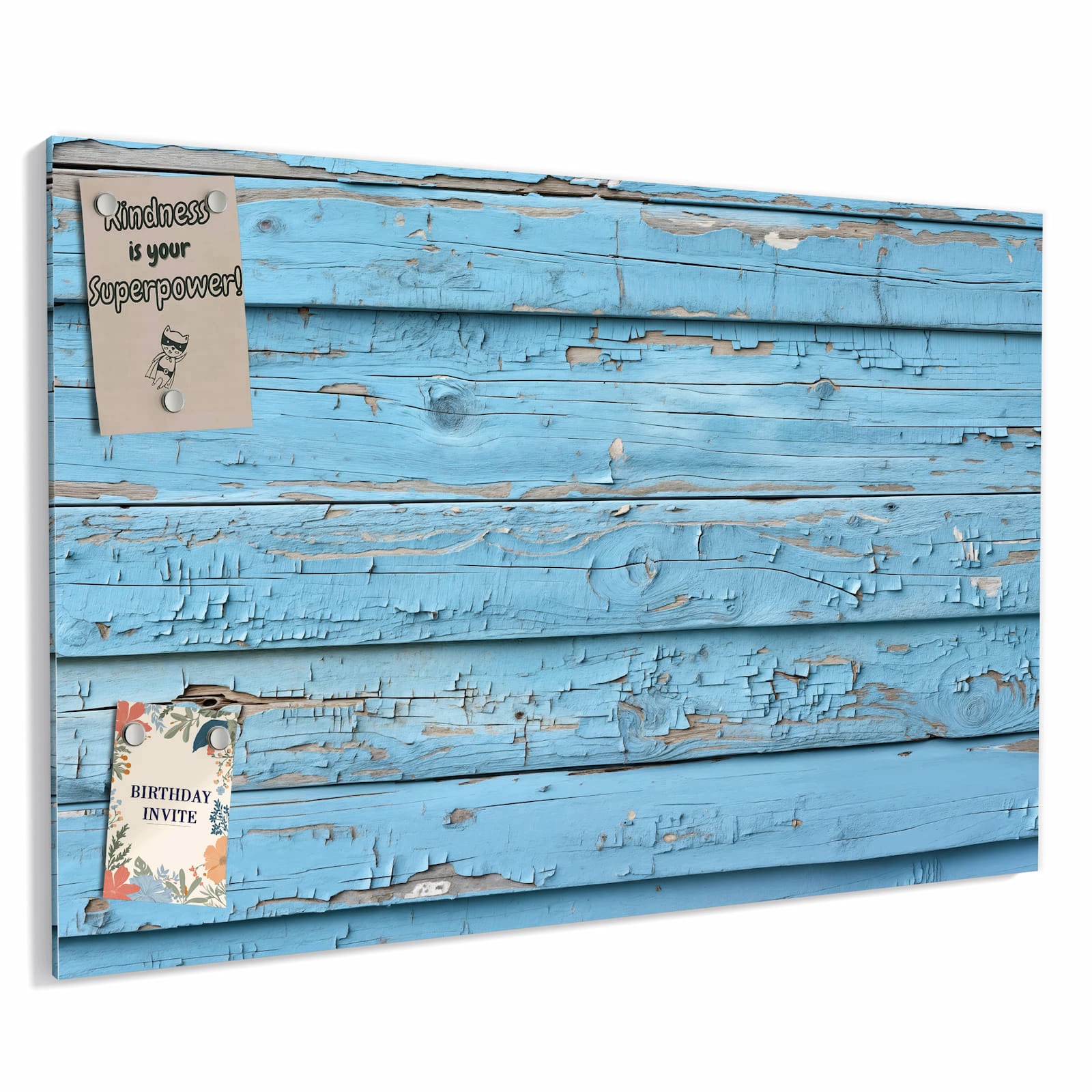 Magnetická tabule – obraz na zeď Modré vintage dřevo | 60 × 40 cm