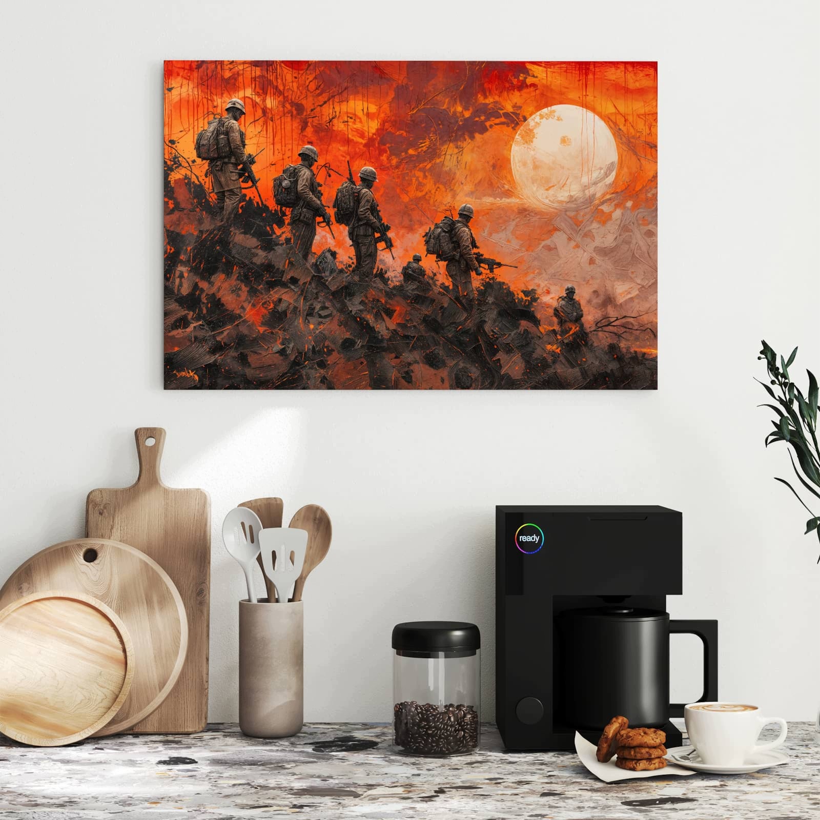 Magnetická tabule – obraz na zeď Vojáci západ slunce | 60 × 40 cm