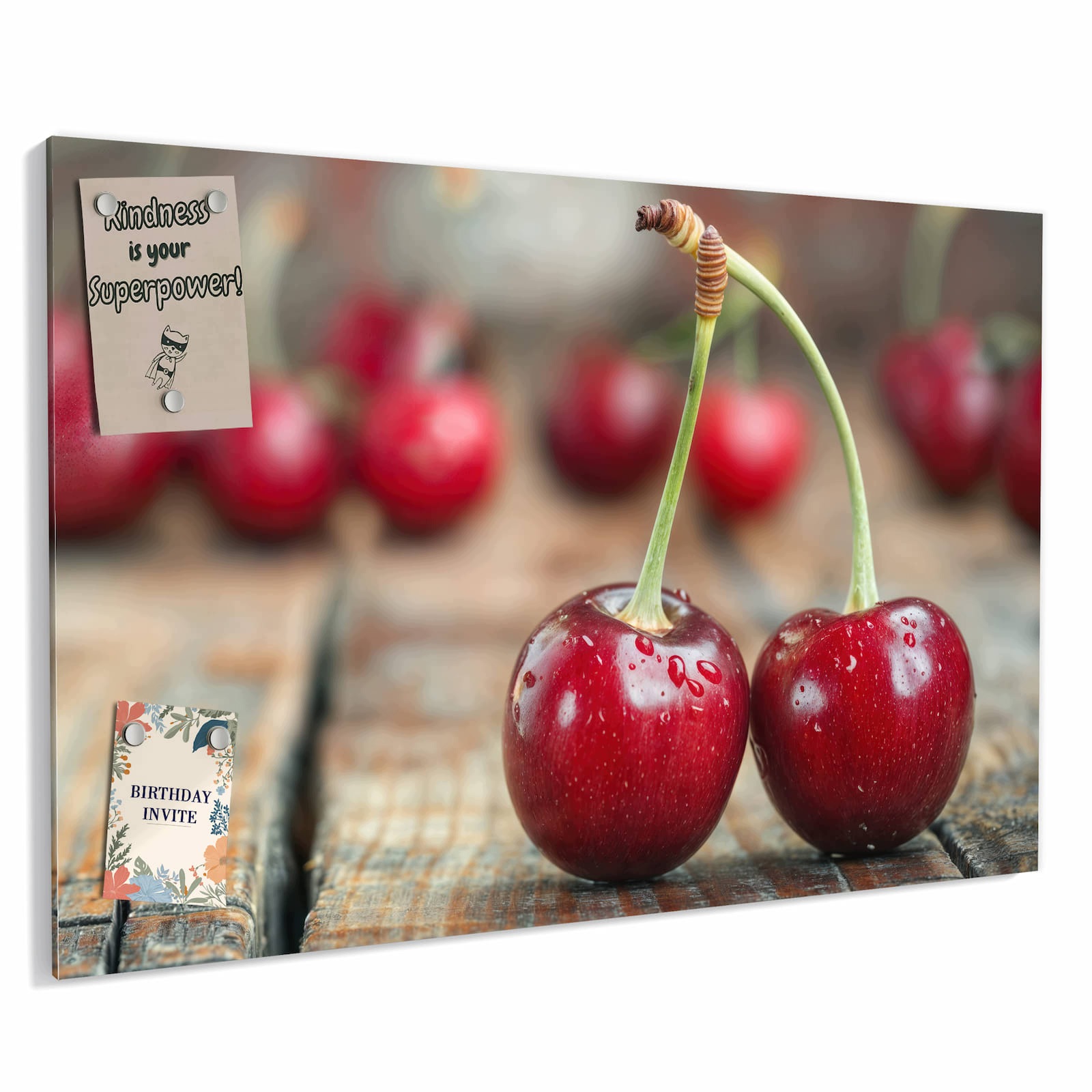 Magnetická tabule – obraz na zeď Šťavnaté čerstvé třešně | 60 × 40 cm