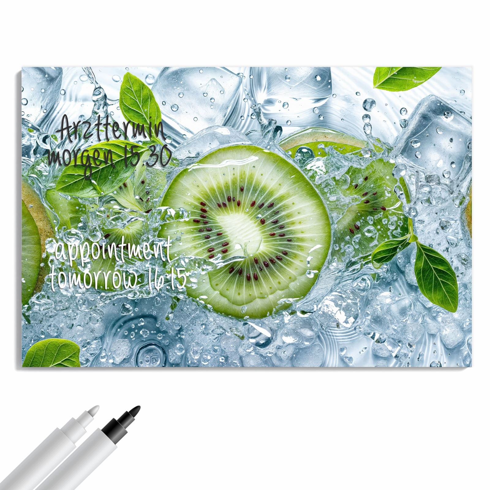 Magnetická tabule – obraz na zeď Čerstvé kiwi cákance | 90 × 60 cm