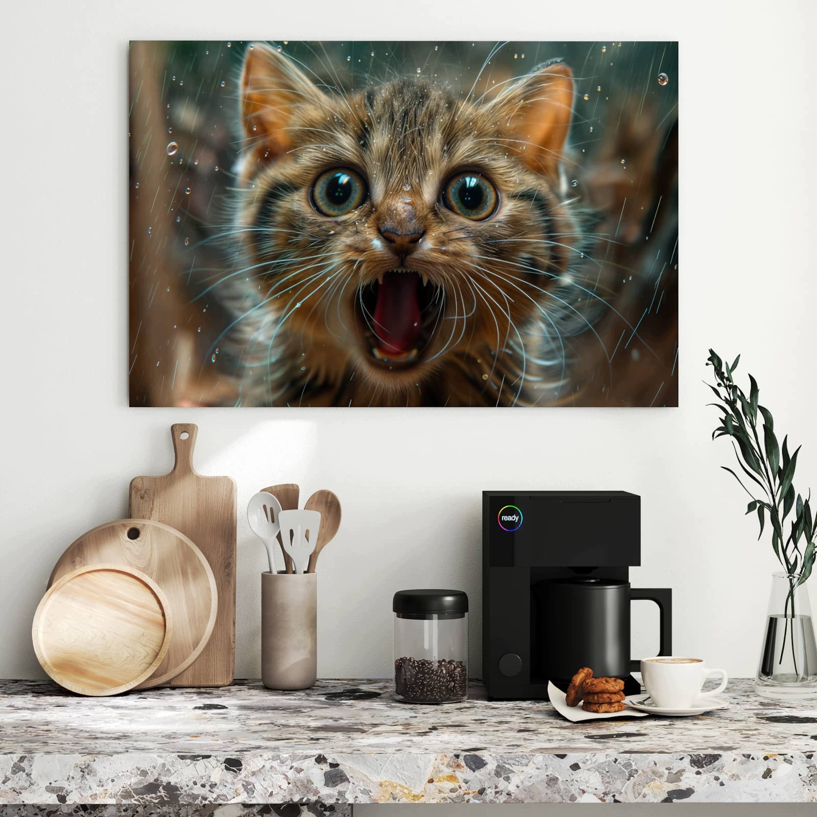 Magnetická tabule – obraz na zeď Mokrá kočka | 90 × 60 cm
