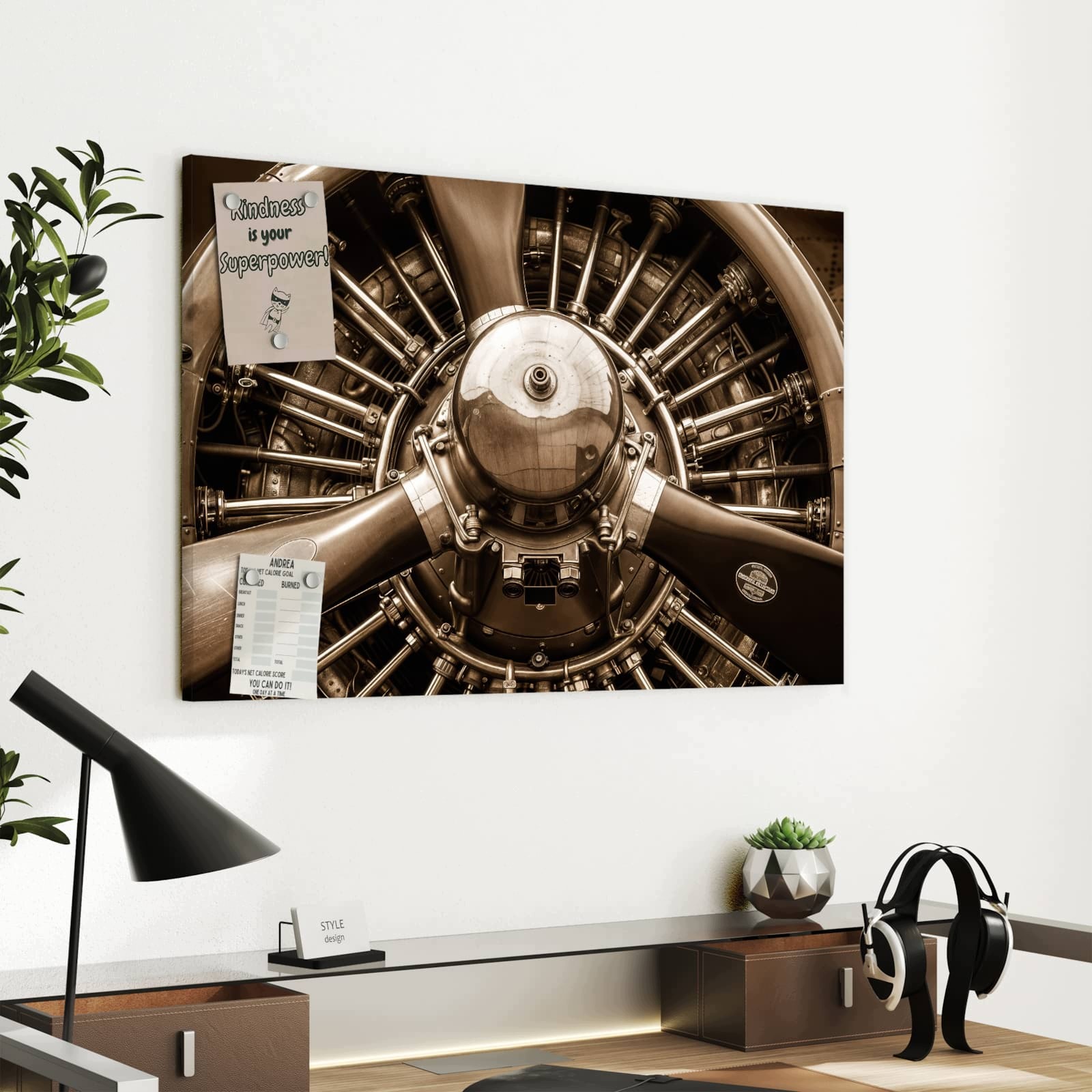 Magnetická tabule – obraz na zeď Detail motoru letadla | 60 × 40 cm