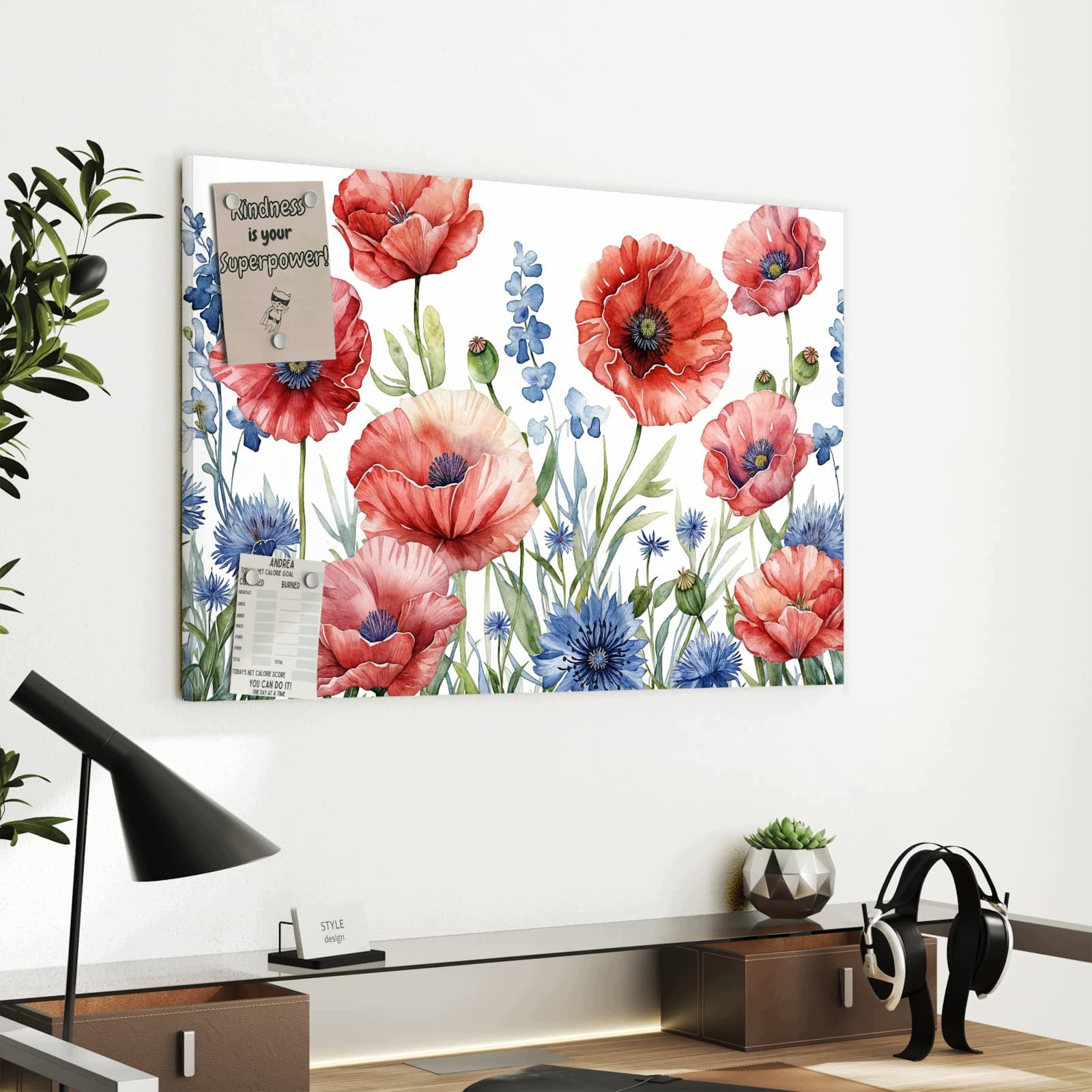 Magnetická tabule – obraz na zeď Zdobná květinová louka | 60 × 40 cm
