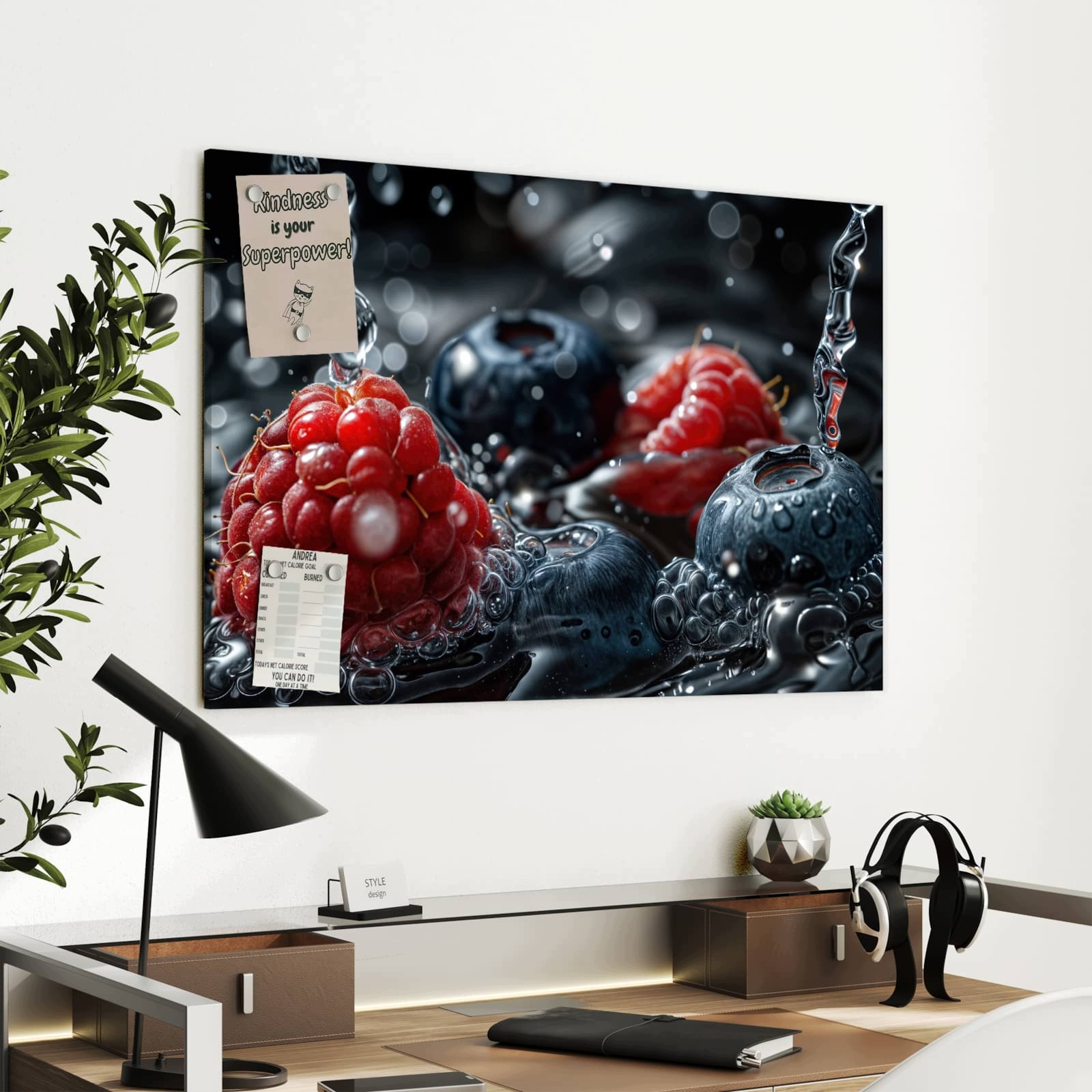 Magnetická tabule – obraz na zeď Ovoce ve vodě | 90 × 60 cm