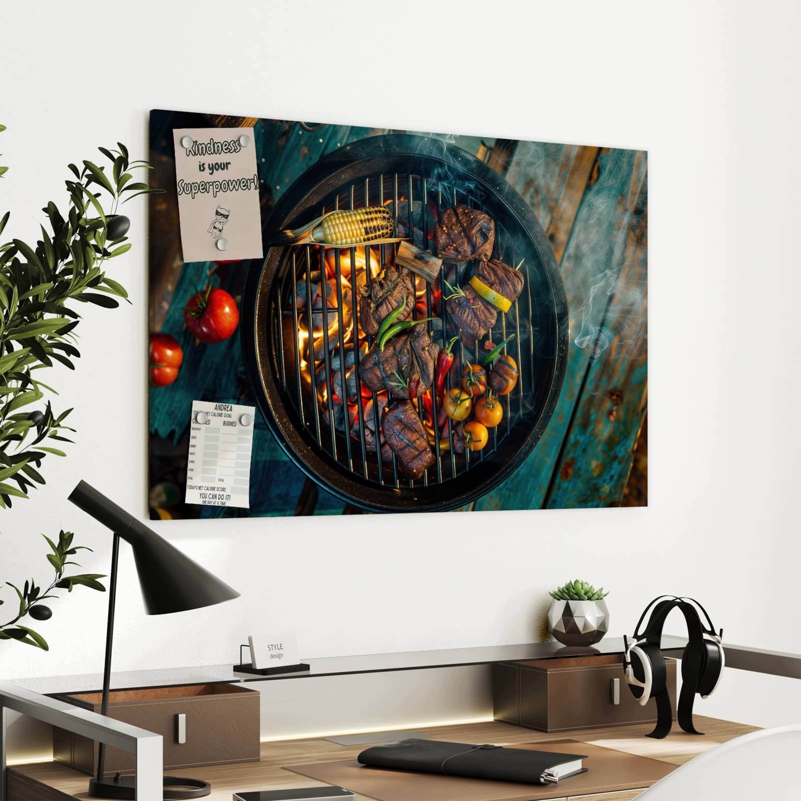 Magnetická tabule – obraz na zeď Letní grilování | 90 × 60 cm