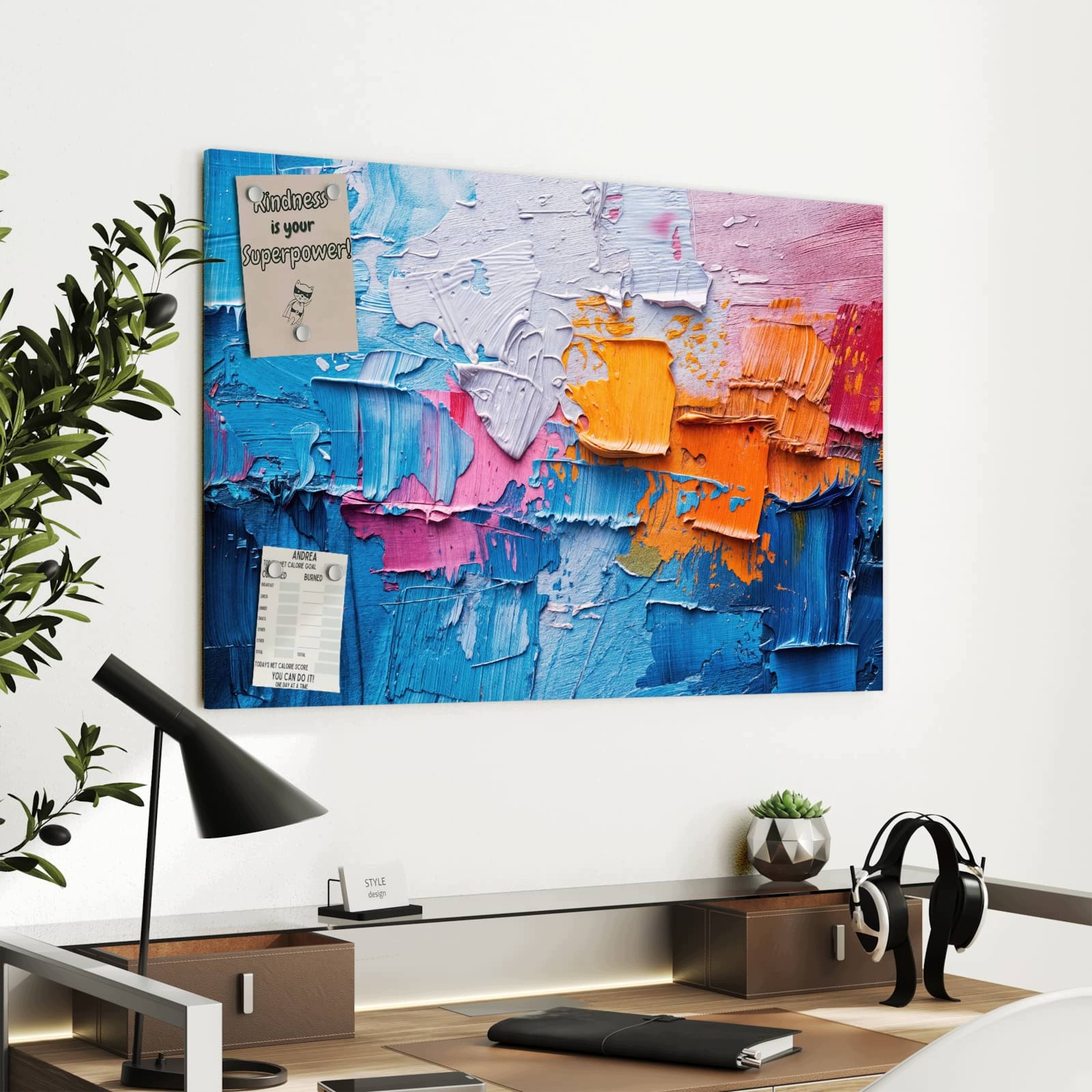 Magnetická tabule – obraz na zeď Struktura barevná grafika | 90 × 60 cm