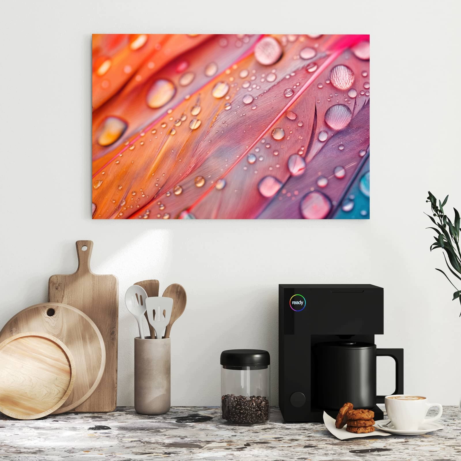 Magnetická tabule – obraz na zeď Kapky vody peří | 60 × 40 cm