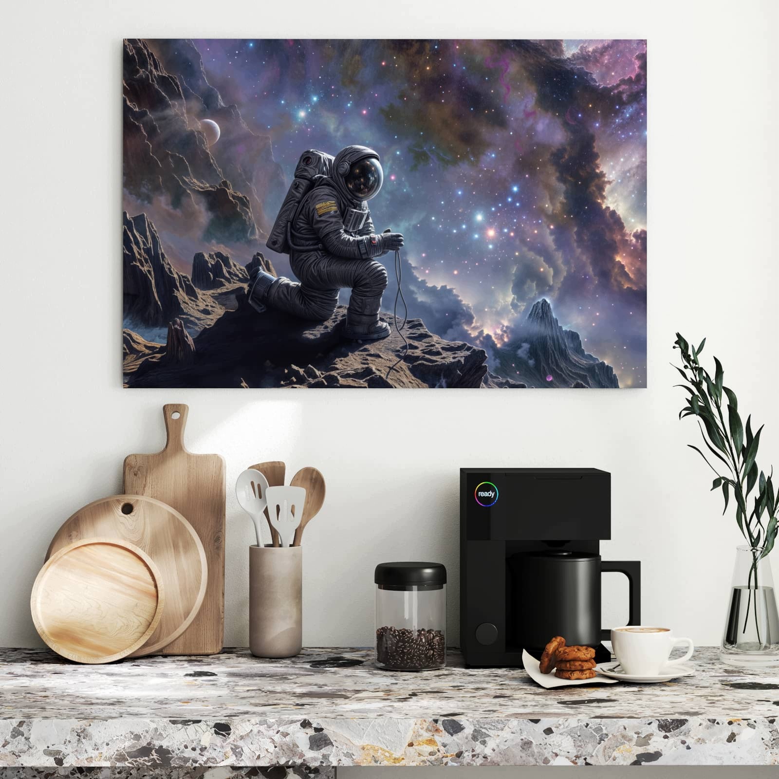 Magnetická tabule – obraz na zeď Astronaut ve vesmíru – motiv 2 | 90 × 60 cm