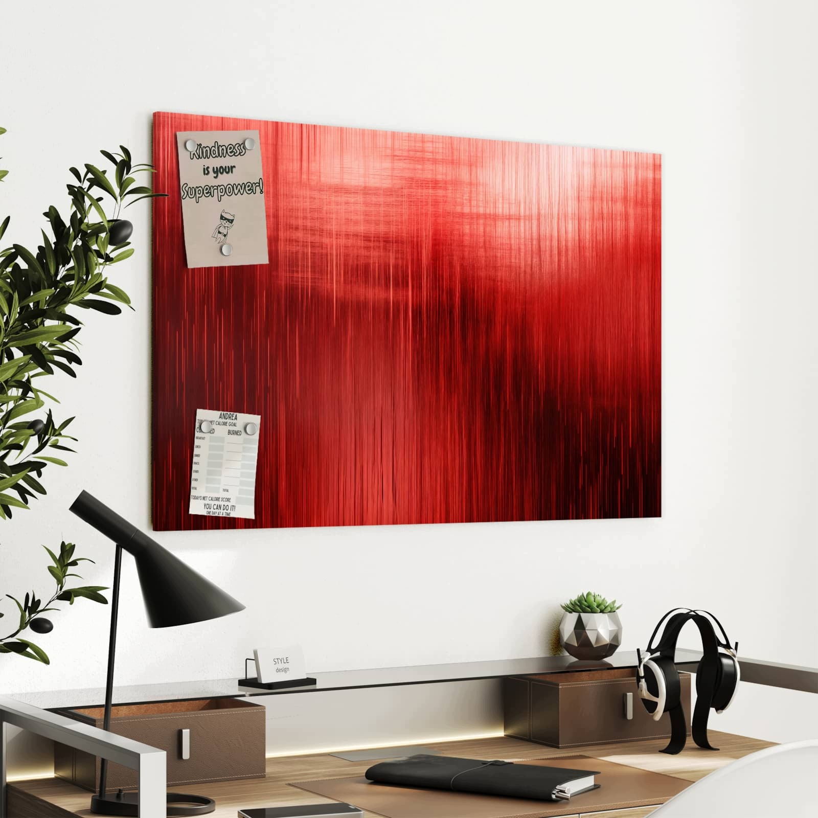 Magnetická tabule – obraz na zeď Červená textura | 90 × 60 cm