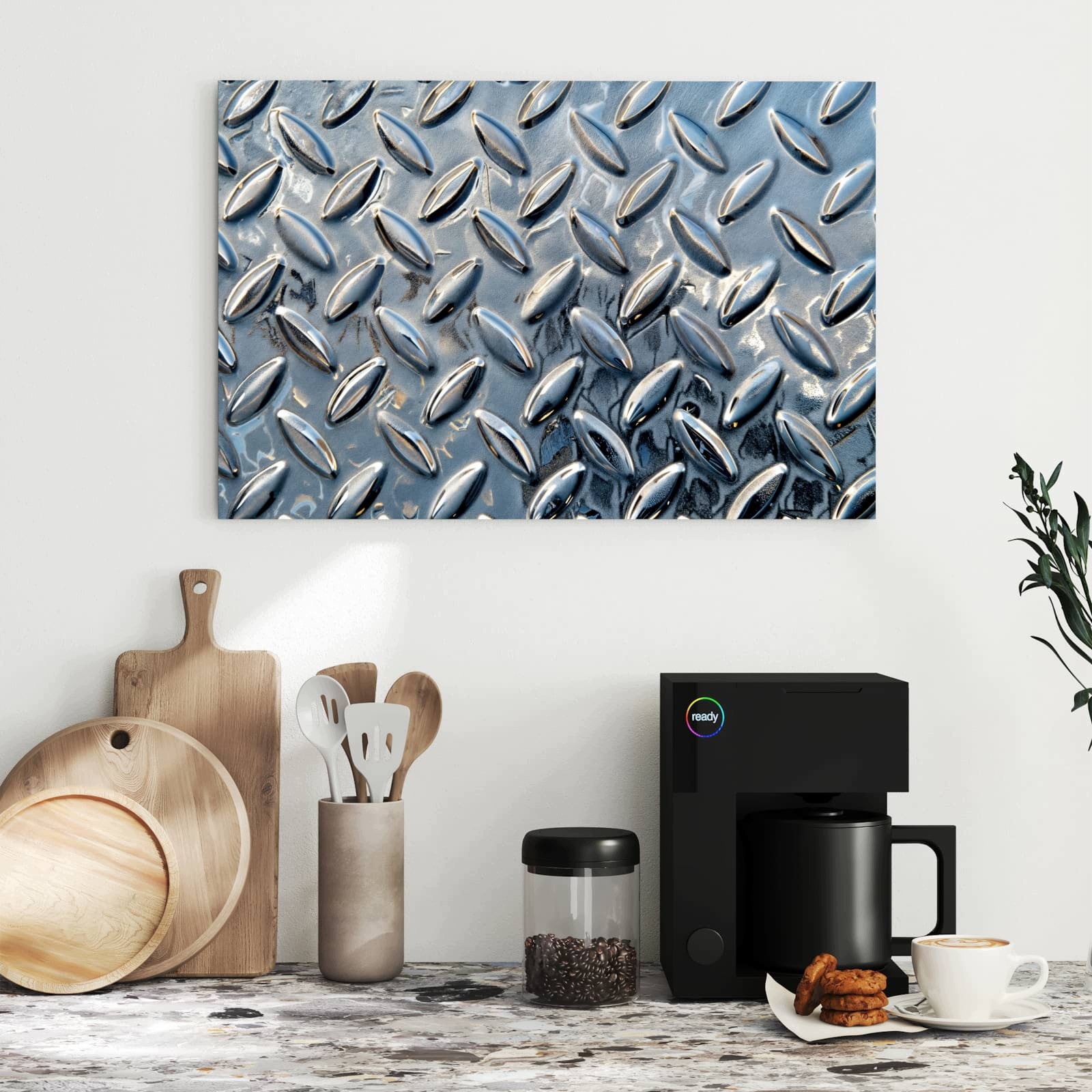 Magnetická tabule – obraz na zeď Vzor rýhovaného plechu | 60 × 40 cm