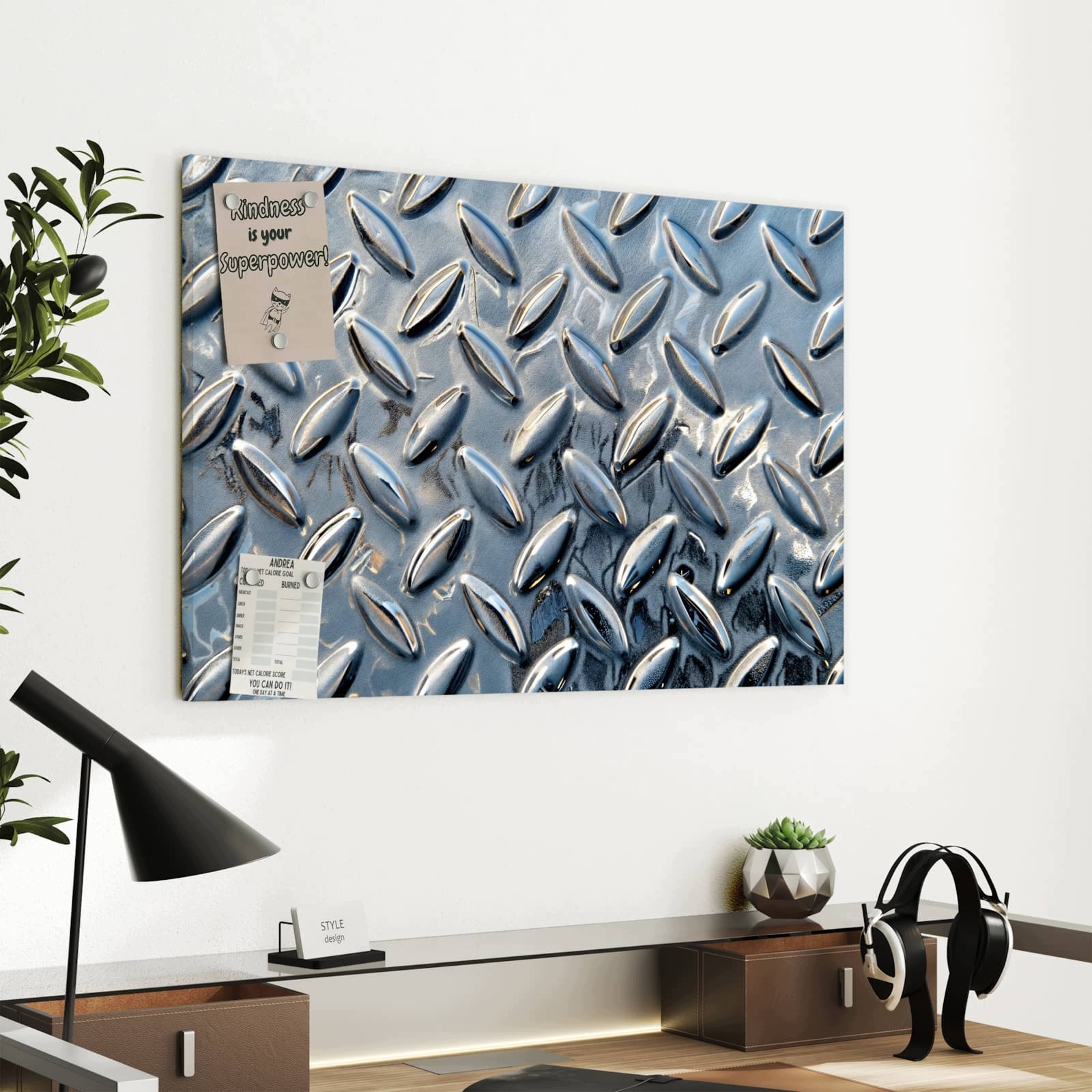 Magnetická tabule – obraz na zeď Vzor rýhovaného plechu | 60 × 40 cm