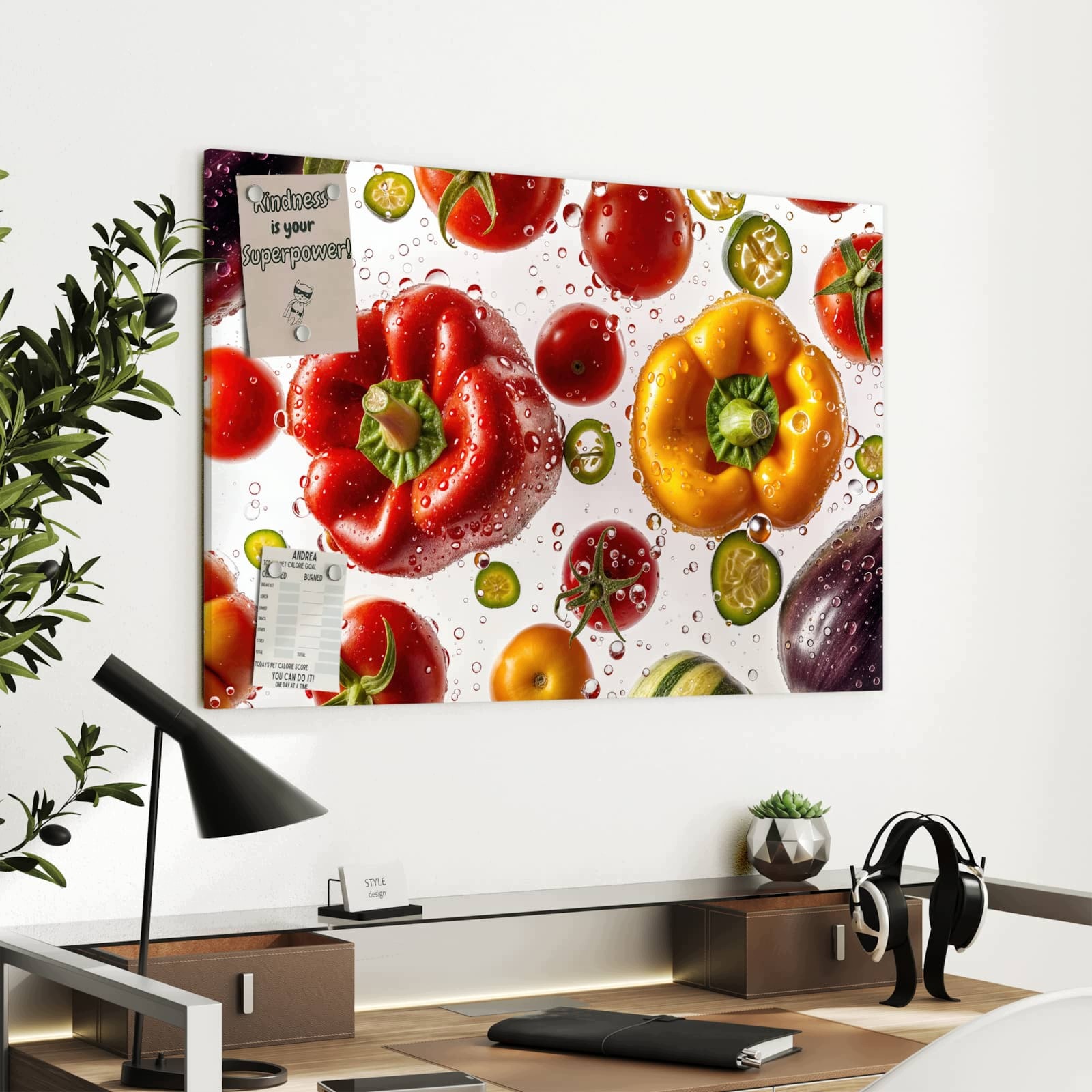 Magnetická tabule – obraz na zeď Barevná čerstvá zelenina | 90 × 60 cm