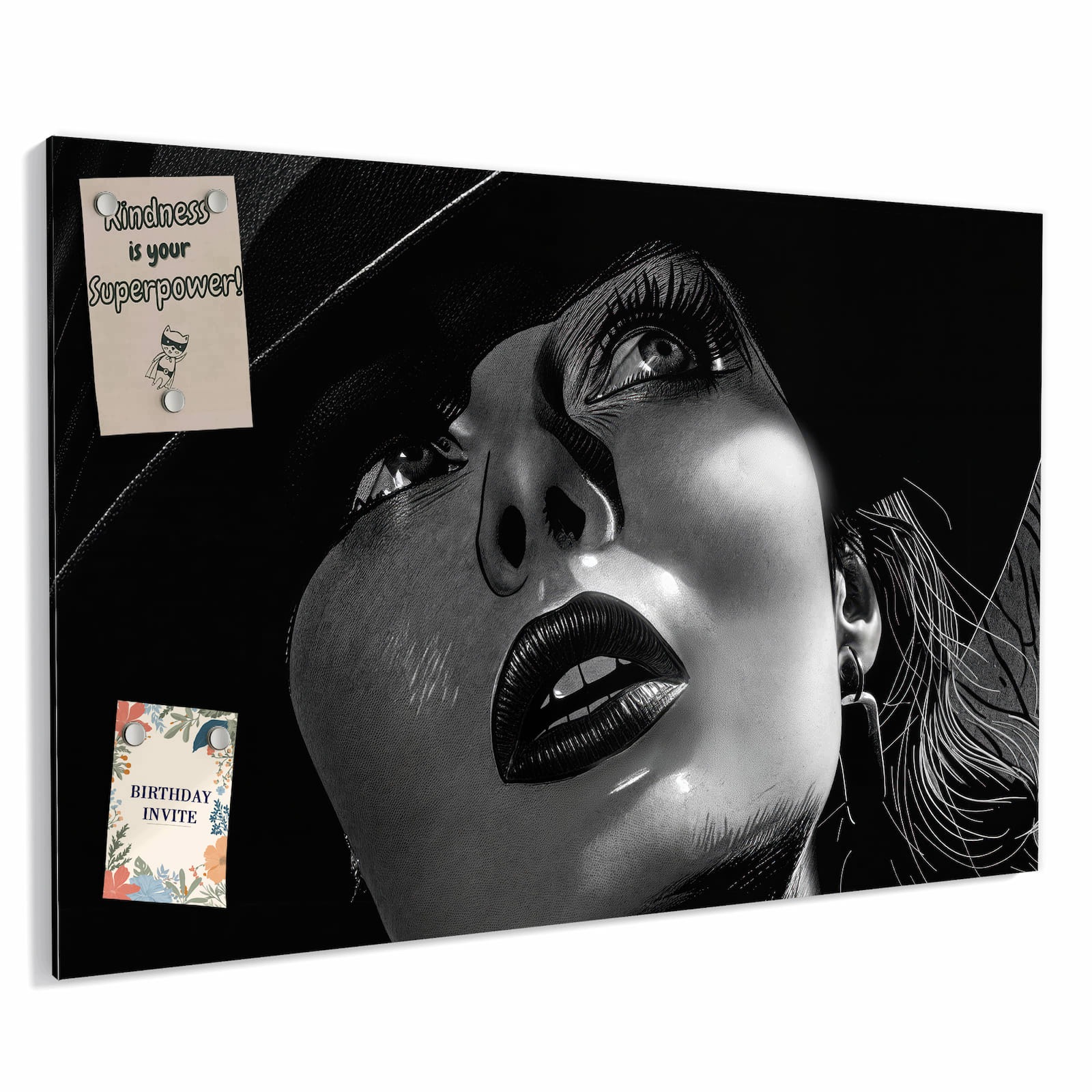 Magnetická tabule – obraz na zeď Portrét ve stínu | 90 × 60 cm
