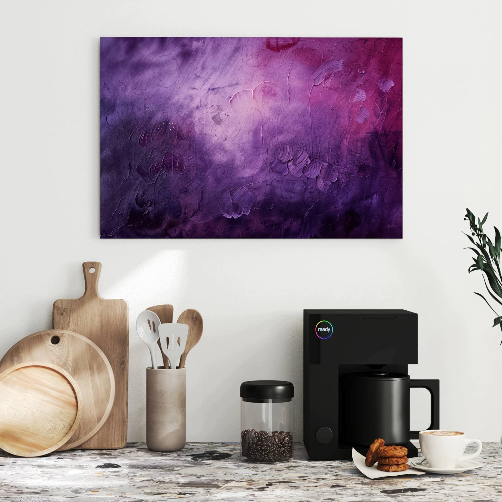 Magnetická tabule – obraz na zeď Fialová směs textur | 60 × 40 cm