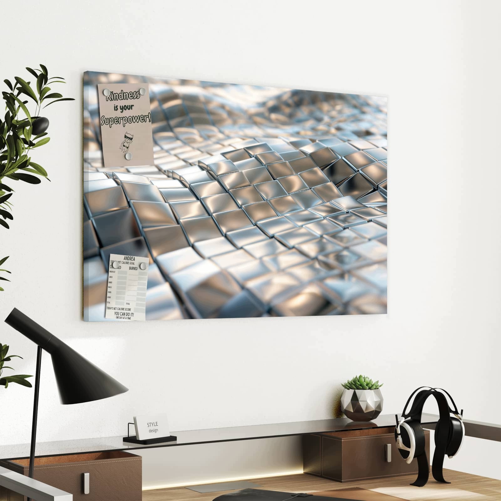 Magnetická tabule – obraz na zeď Kovový povrch – motiv 2 | 60 × 40 cm