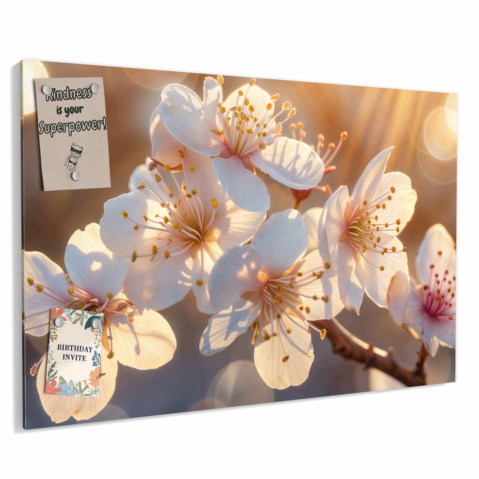 Magnetická tabule – obraz na zeď Květiny ve slunečním světle – motiv 1 | 60 × 40 cm
