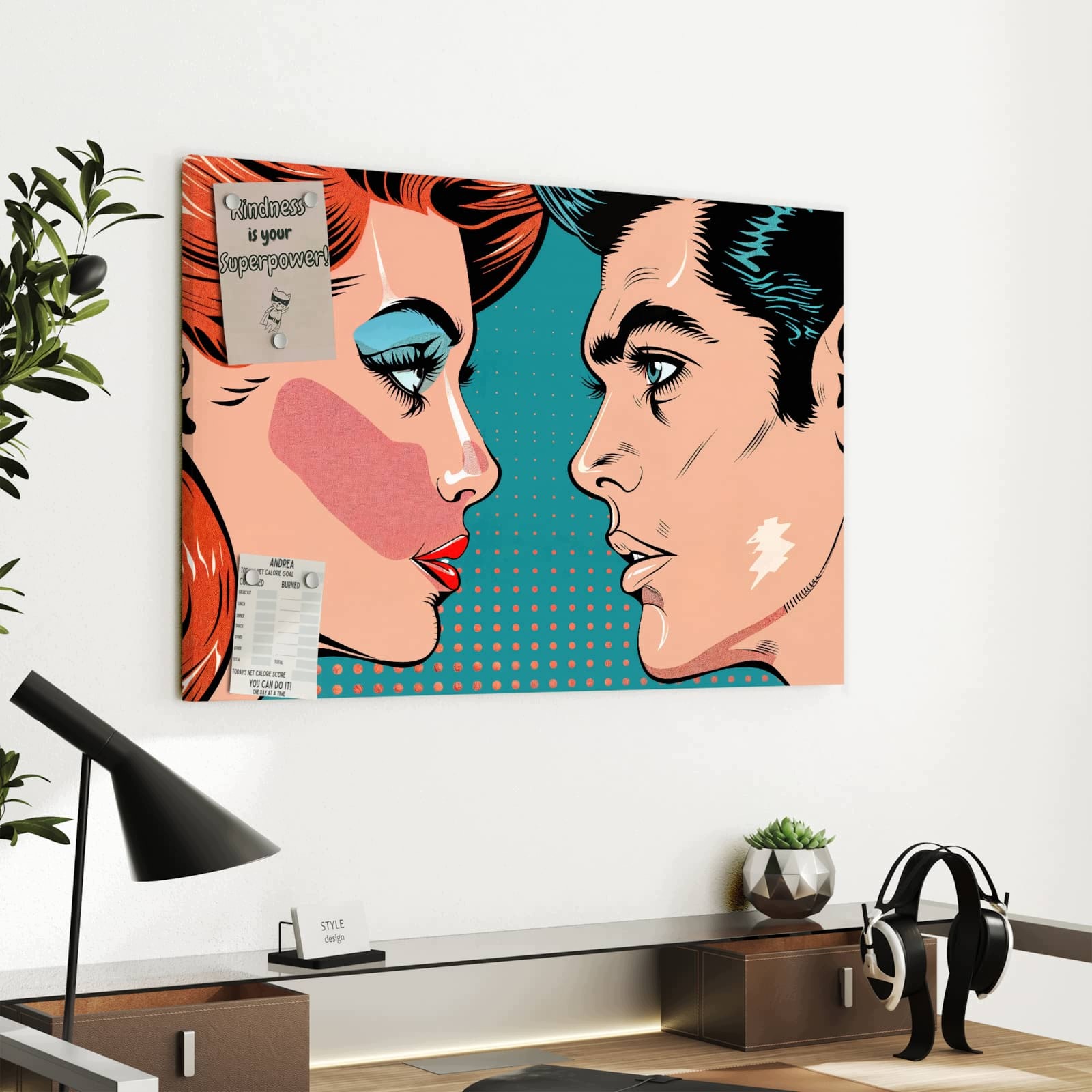Magnetická tabule – obraz na zeď Pop umění – pár | 60 × 40 cm