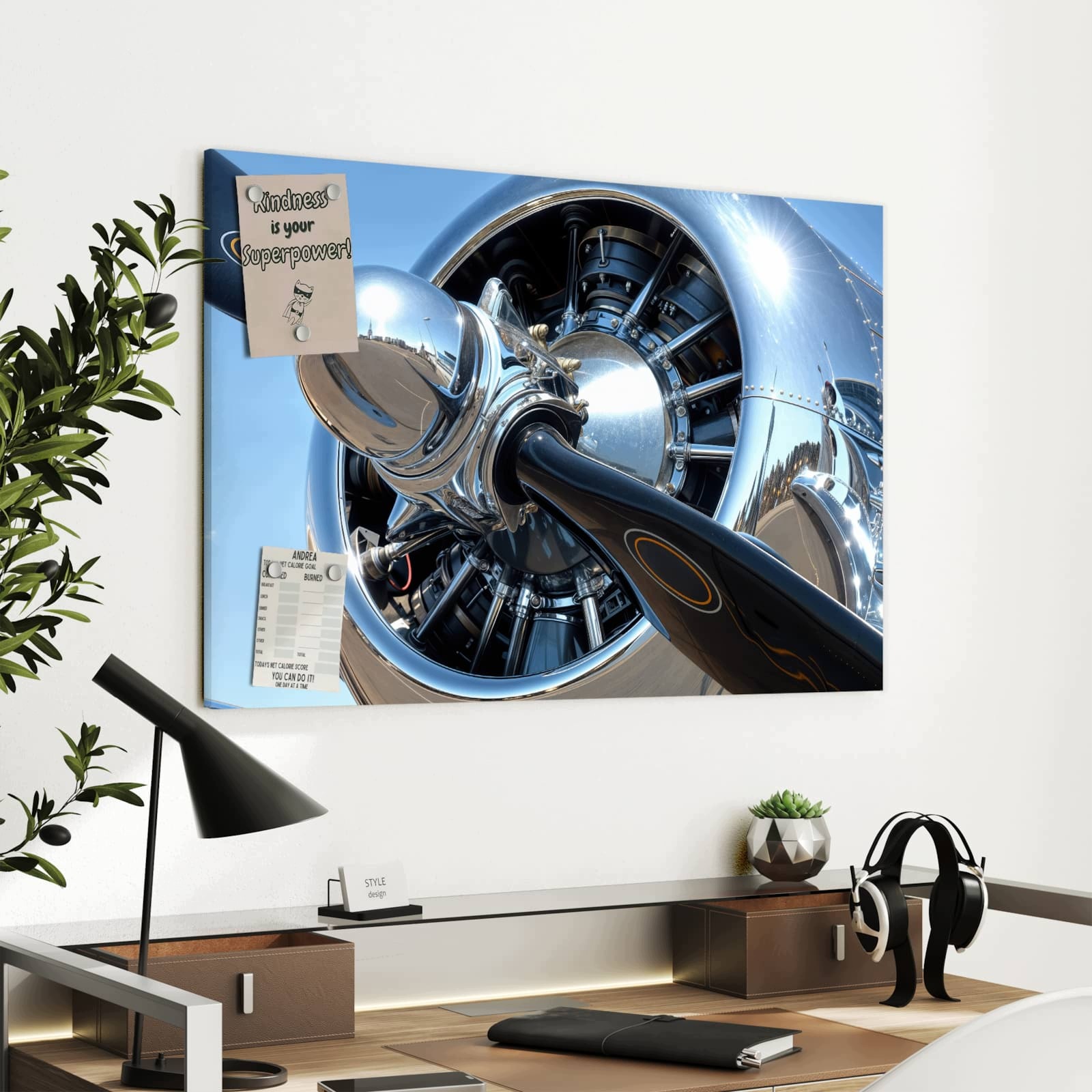 Magnetická tabule – obraz na zeď Vrtule letadla | 90 × 60 cm
