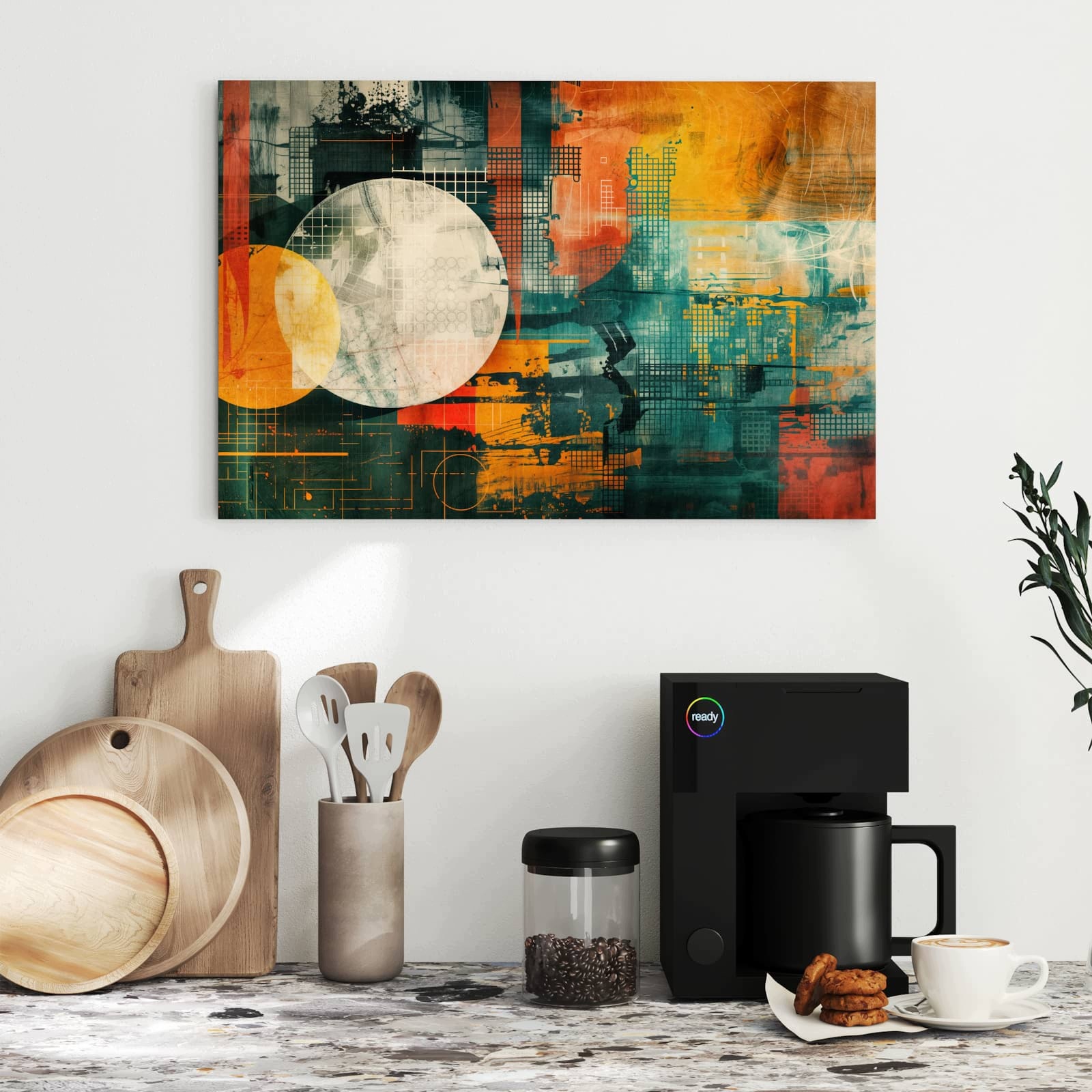 Magnetická tabule – obraz na zeď Barevné geometrické umění | 60 × 40 cm