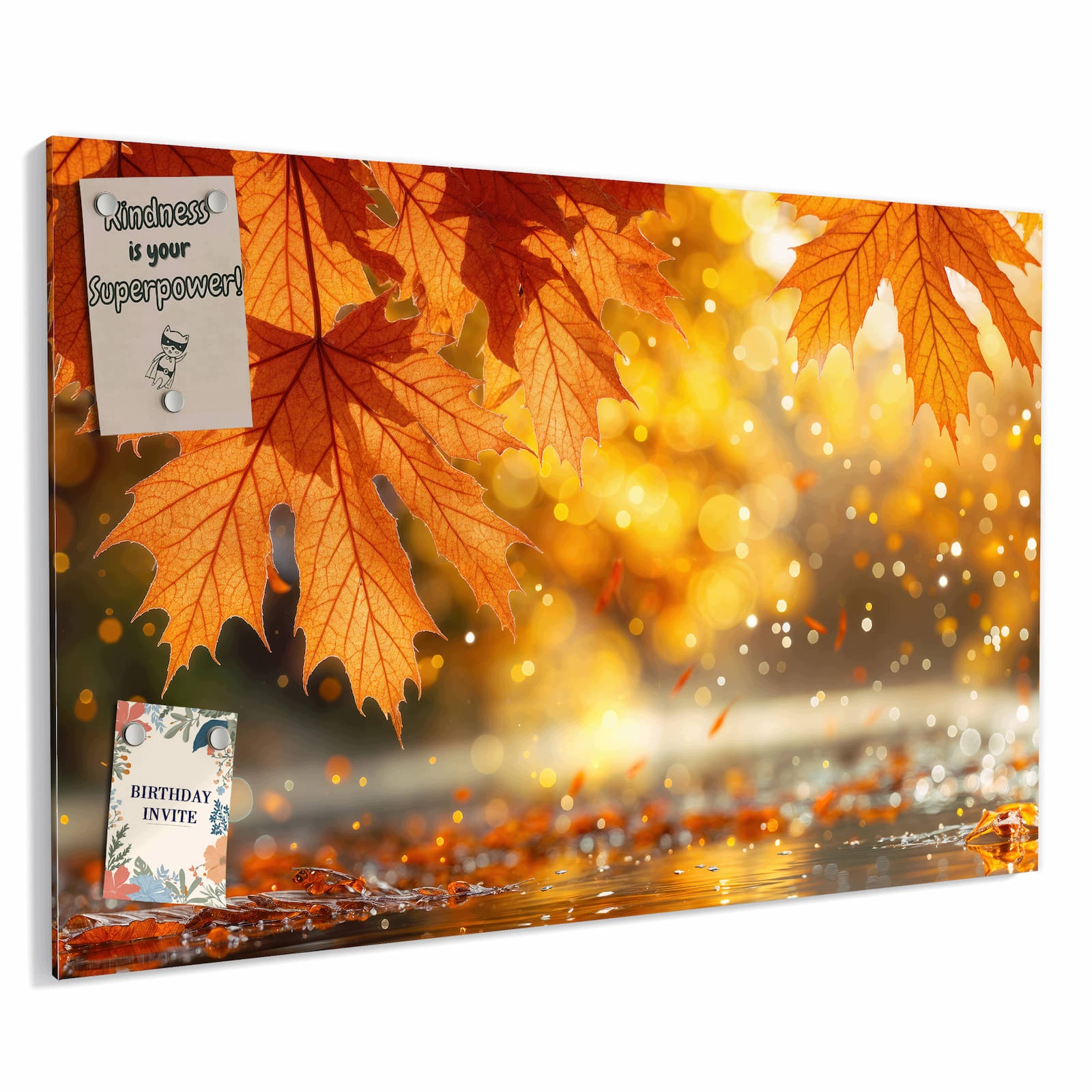 Magnetická tabule – obraz na zeď Jemné podzimní listy | 90 × 60 cm