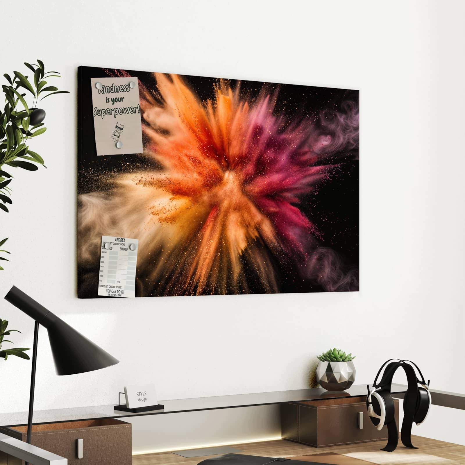 Magnetická tabule – obraz na zeď Jemné exploze barev | 60 × 40 cm