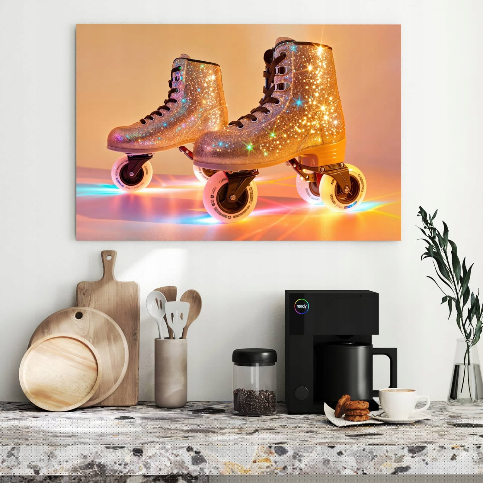 Magnetická tabule – obraz na zeď Třpytky kolečkové brusle | 90 × 60 cm