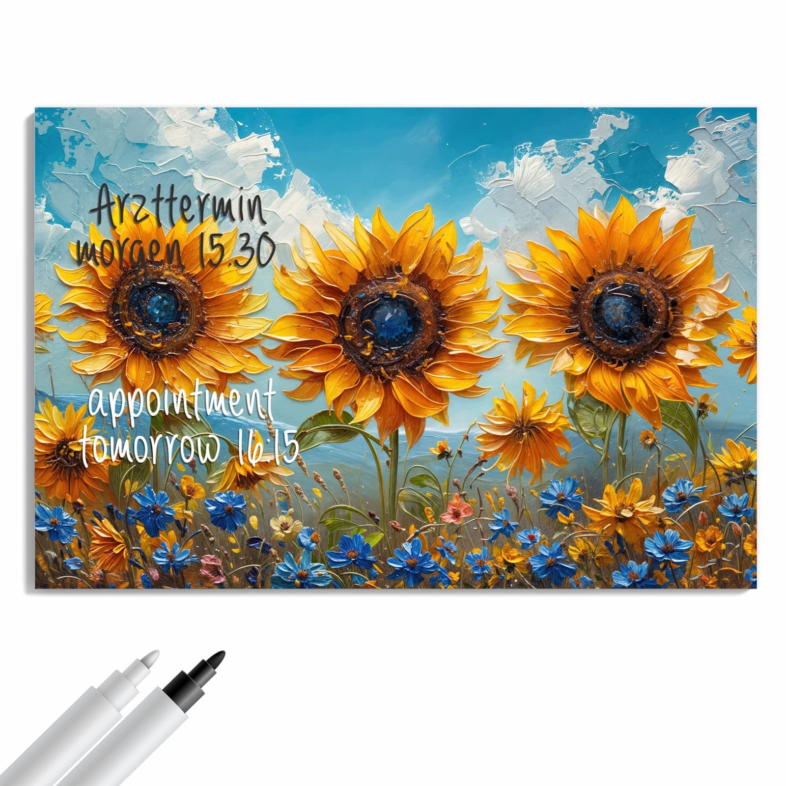Magnetická tabule – obraz na zeď Louka se slunečnicemi | 90 × 60 cm