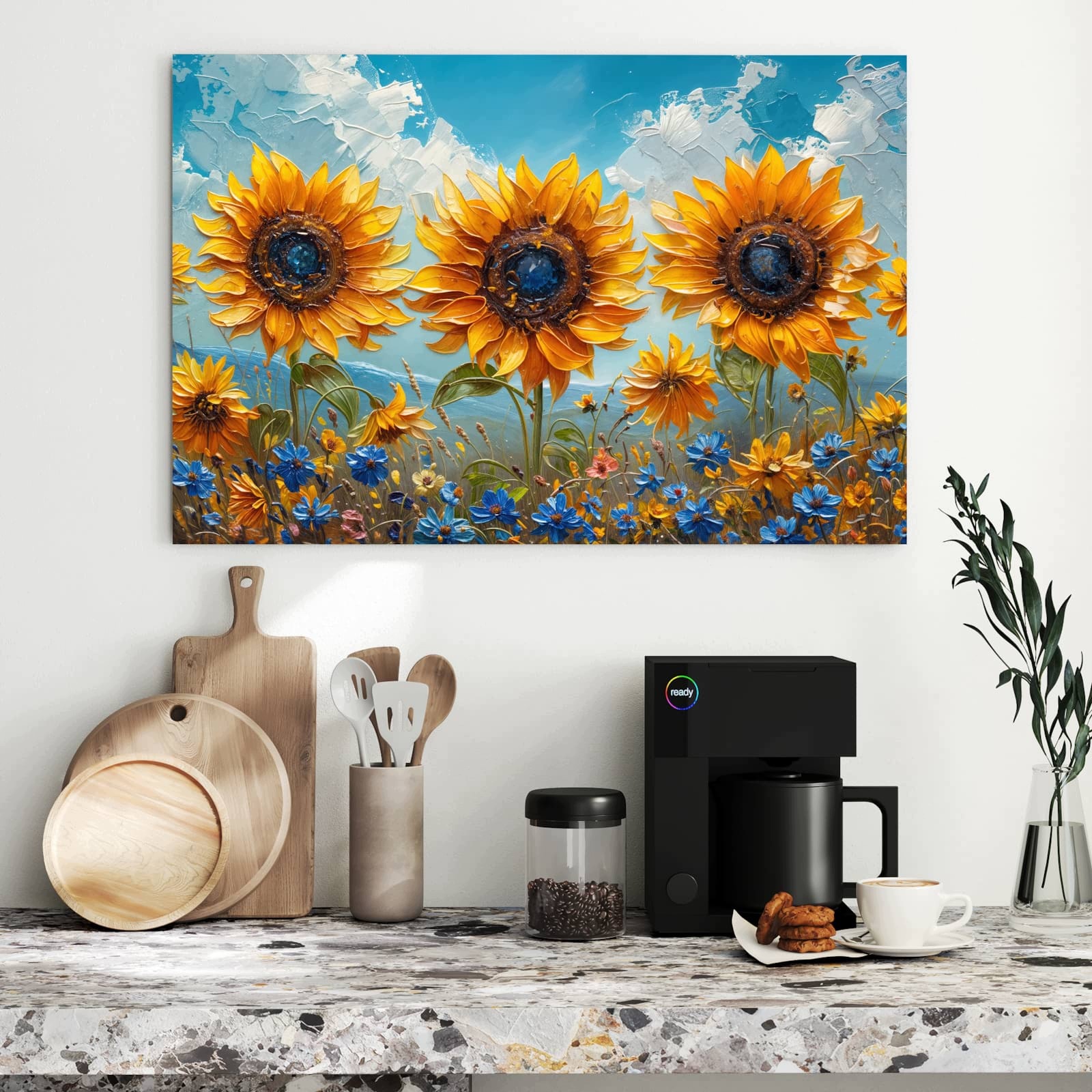 Magnetická tabule – obraz na zeď Louka se slunečnicemi | 90 × 60 cm