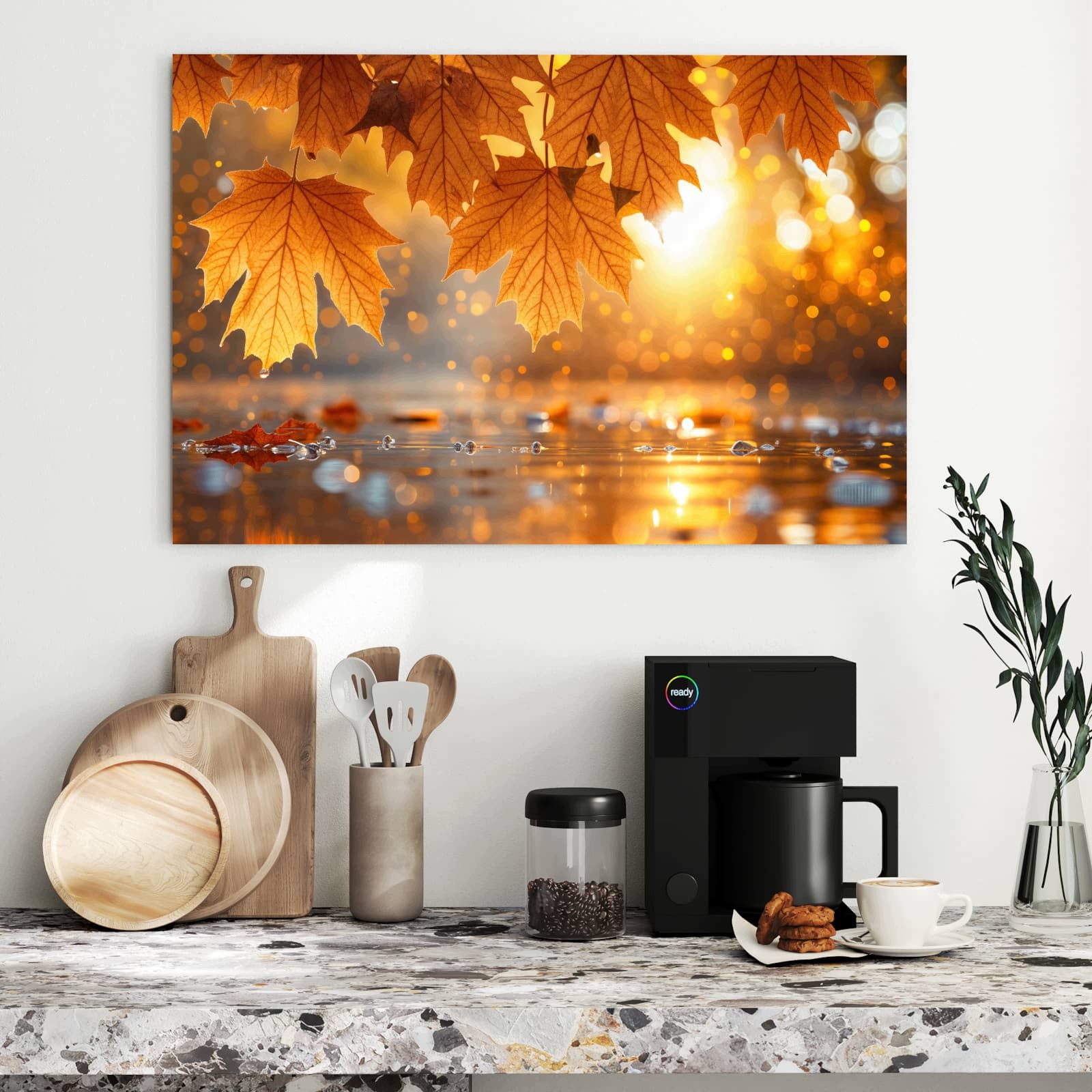 Magnetická tabule – obraz na zeď Zlaté podzimní listy | 90 × 60 cm