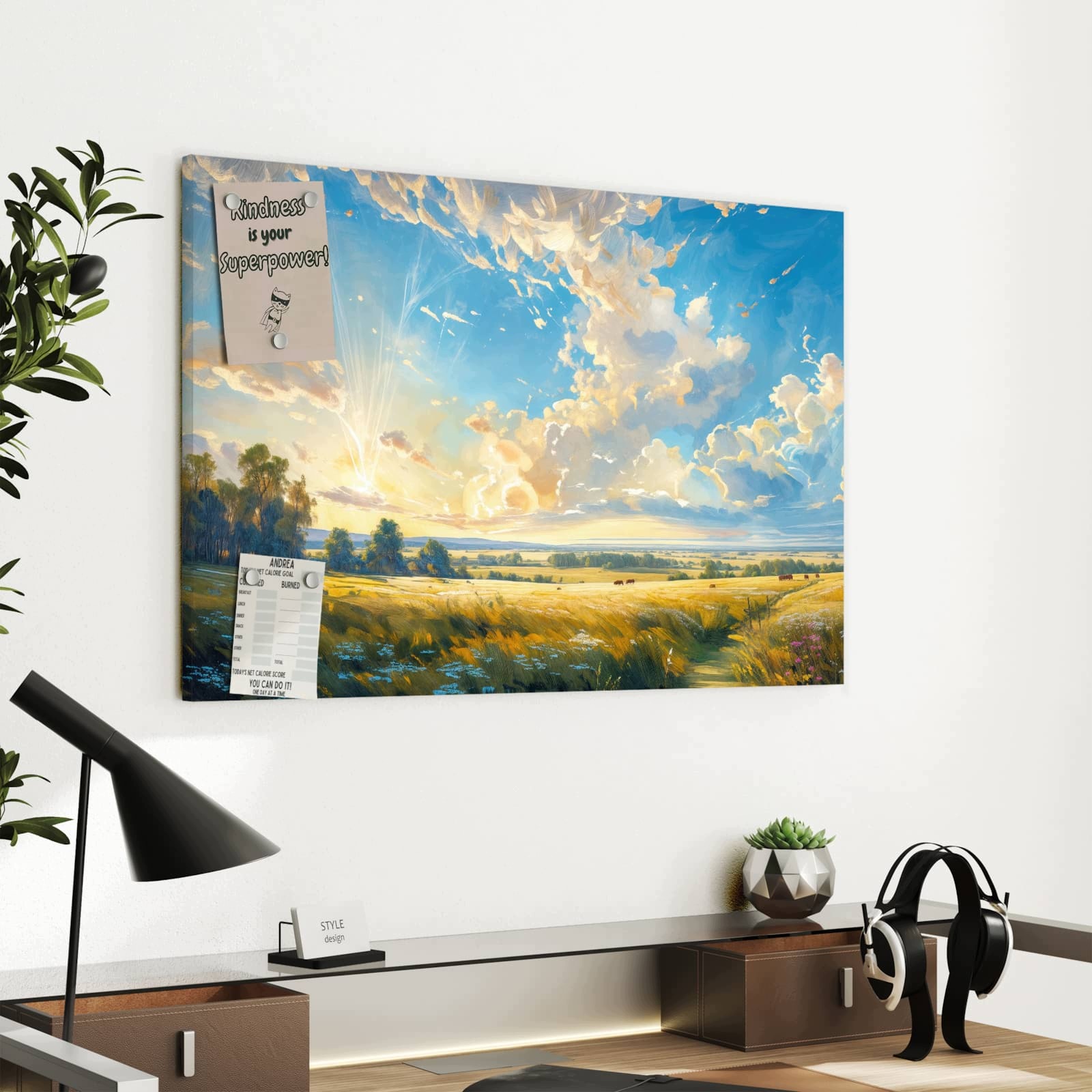 Magnetická tabule – obraz na zeď Krajina s mraky | 60 × 40 cm