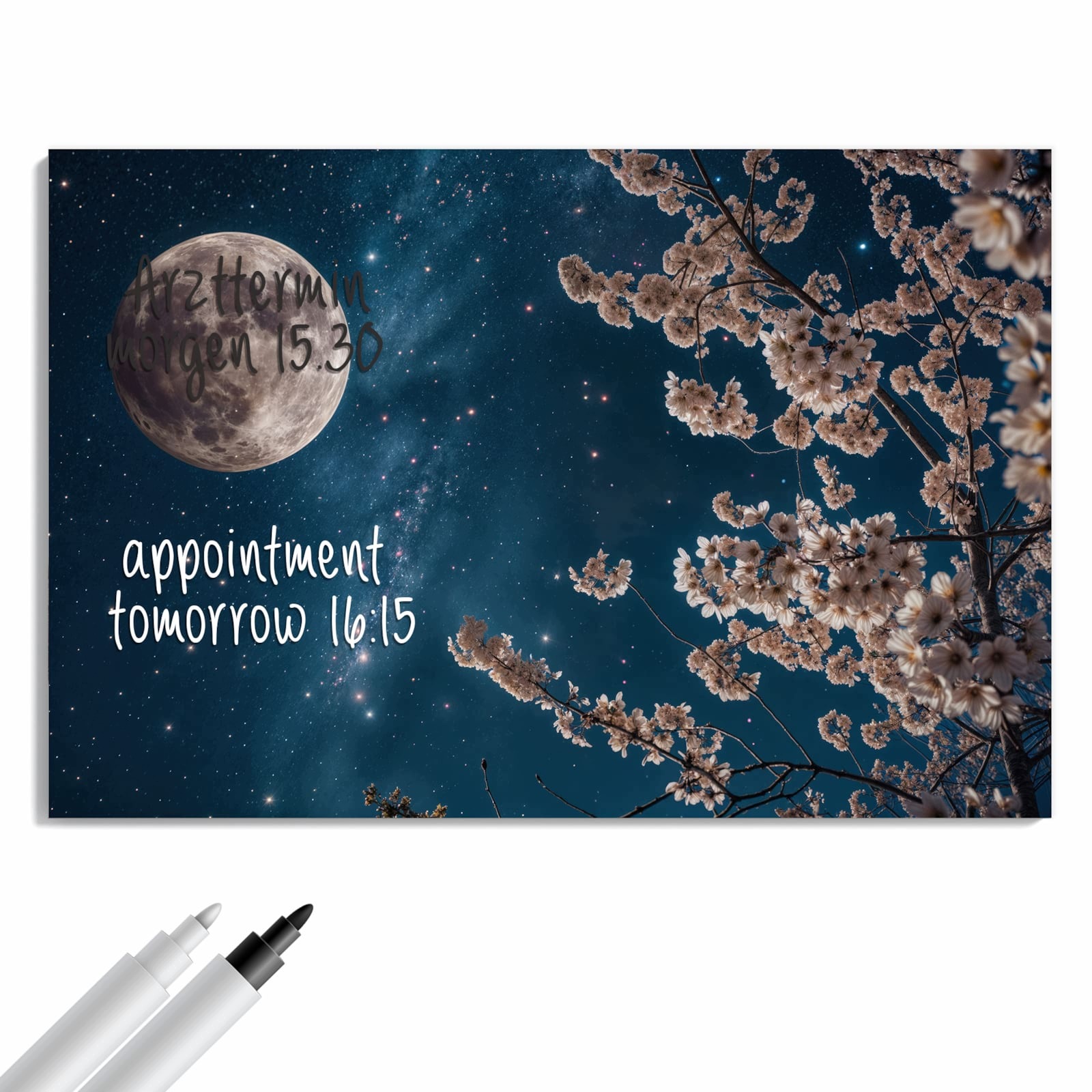 Magnetická tabule – obraz na zeď Květiny v měsíčním světle | 60 × 40 cm