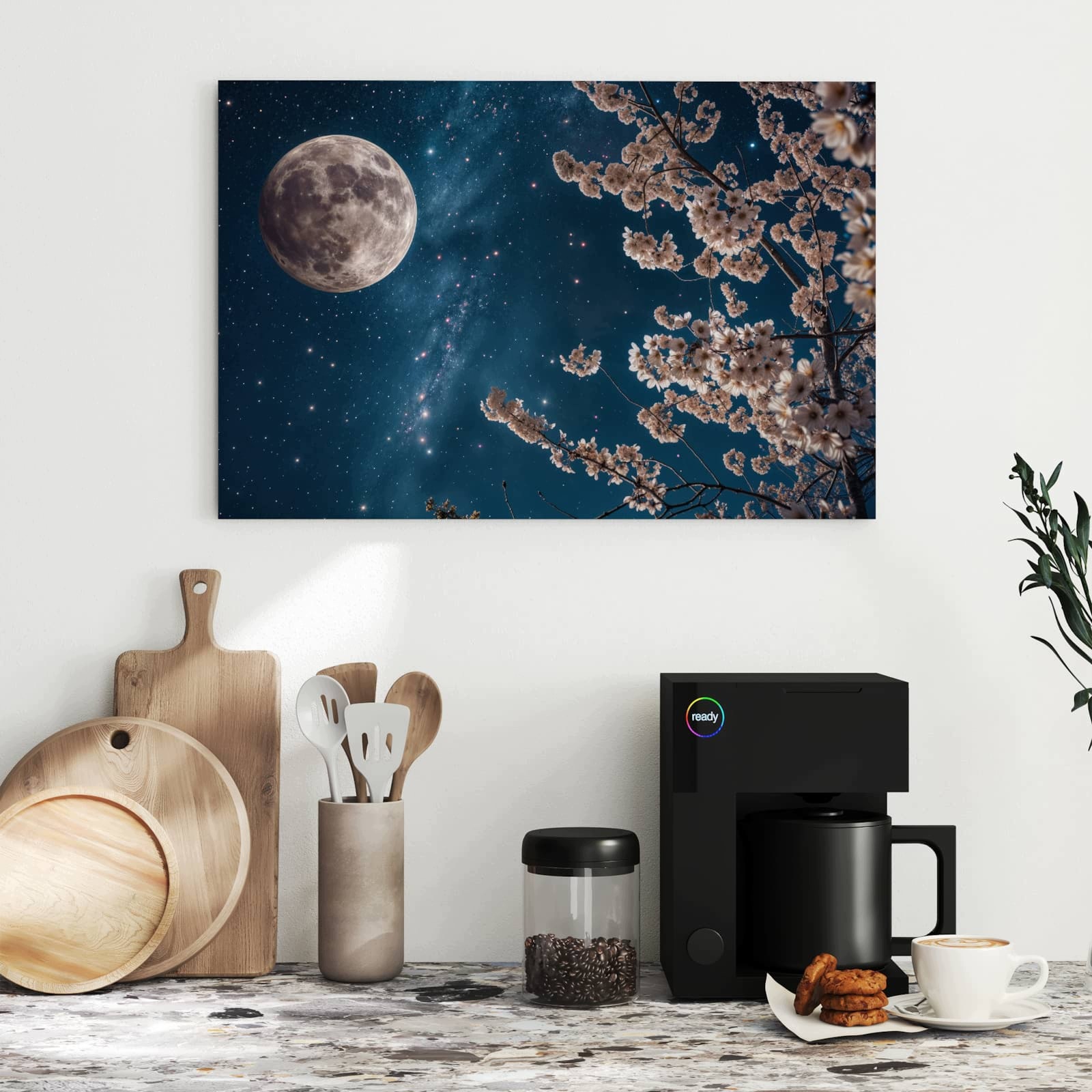 Magnetická tabule – obraz na zeď Květiny v měsíčním světle | 60 × 40 cm
