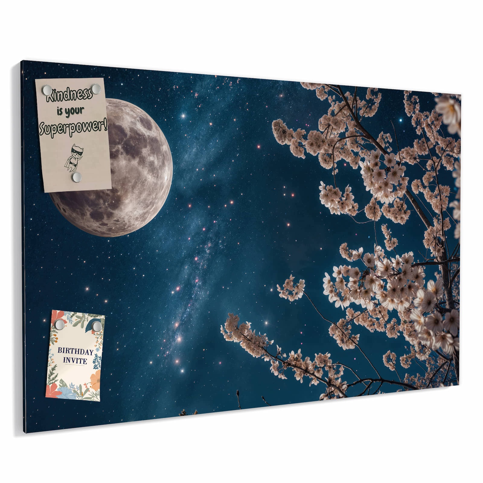 Magnetická tabule – obraz na zeď Květiny v měsíčním světle | 60 × 40 cm