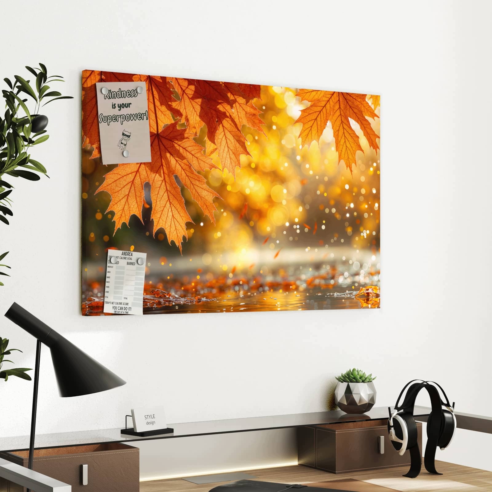Magnetická tabule – obraz na zeď Jemné podzimní listy | 60 × 40 cm