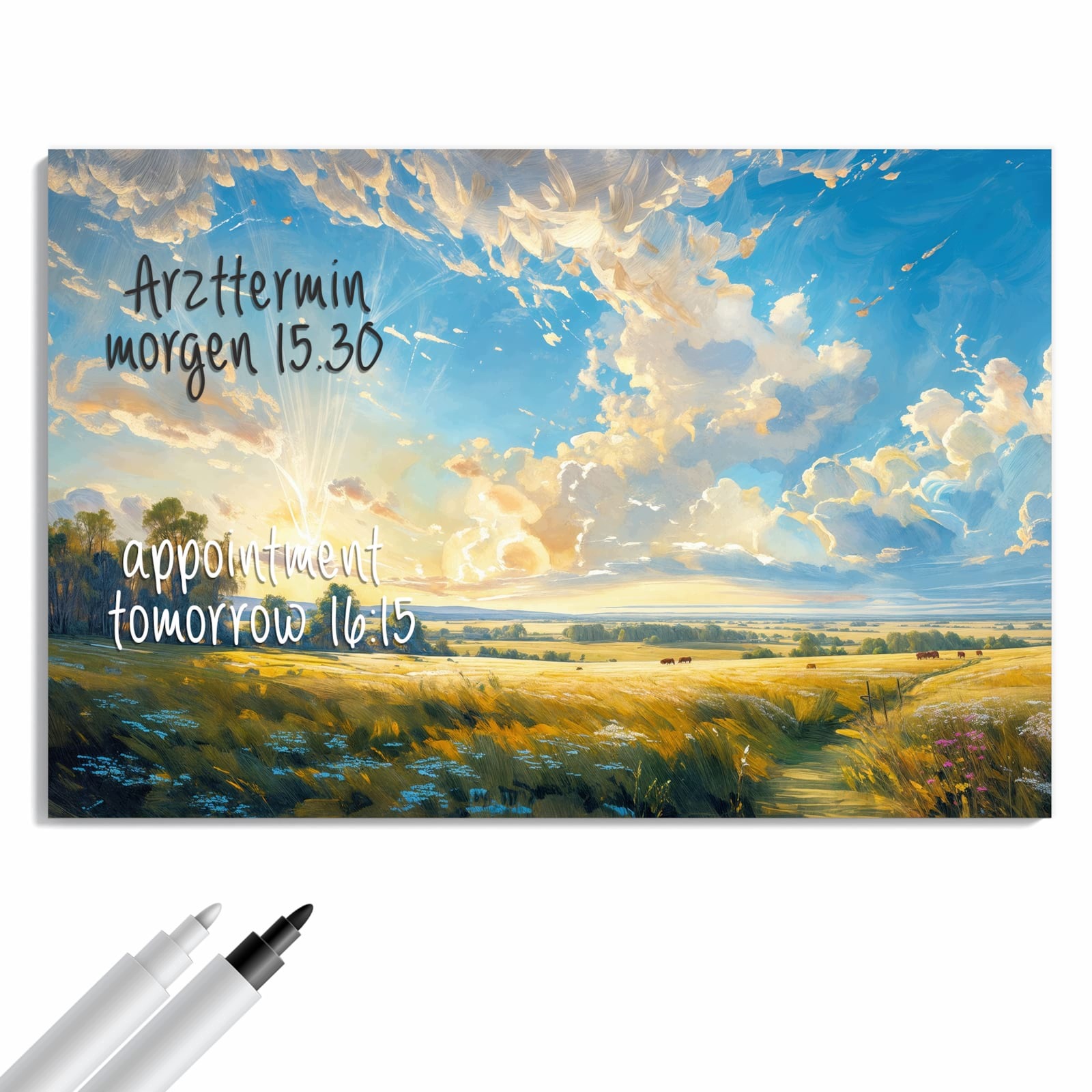 Magnetická tabule – obraz na zeď Krajina s mraky | 90 × 60 cm