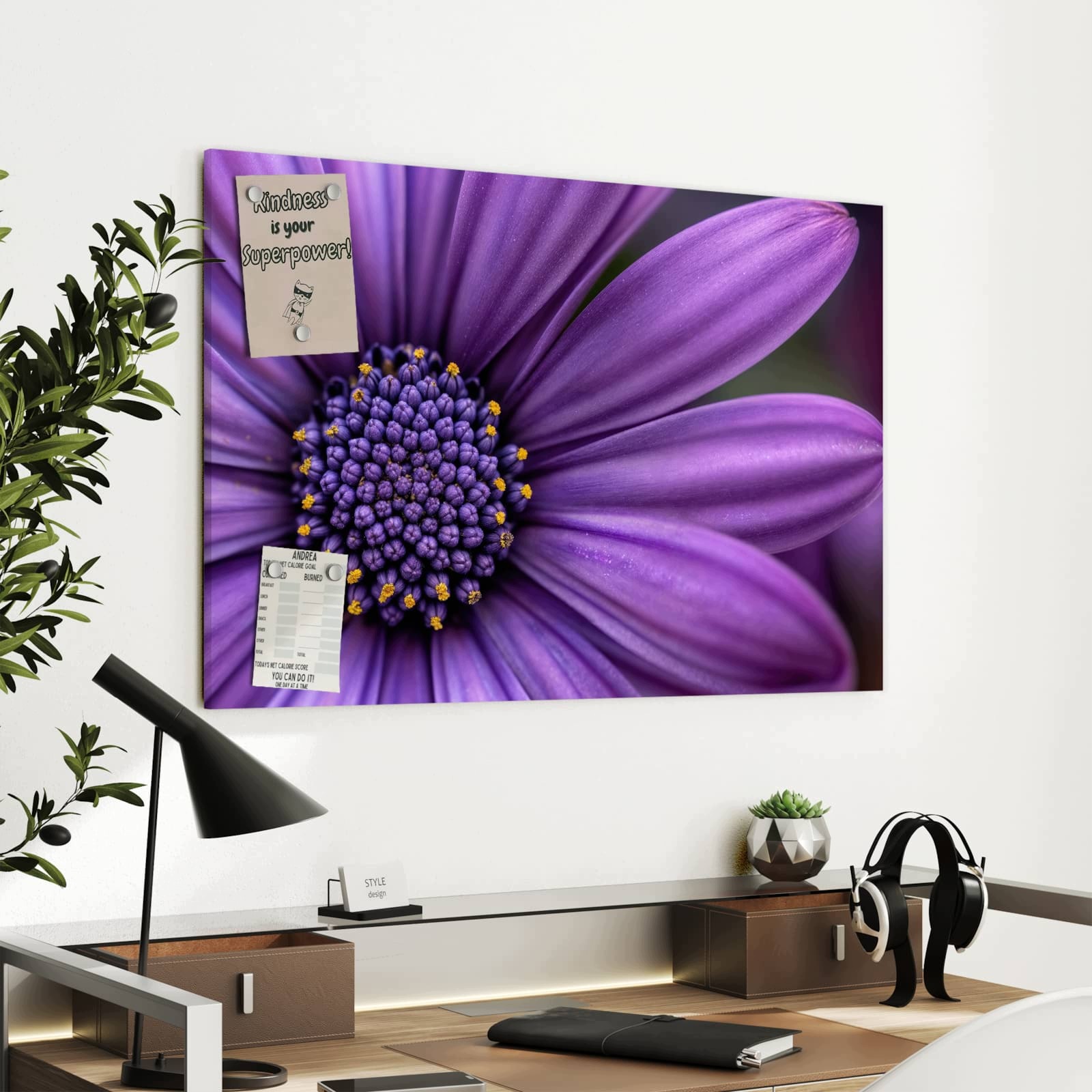 Magnetická tabule – obraz na zeď Detail květiny – motiv 1 | 90 × 60 cm