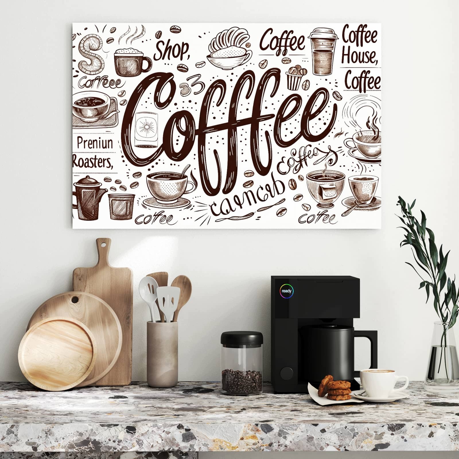 Magnetická tabule – obraz na zeď Káva ilustrace | 90 × 60 cm