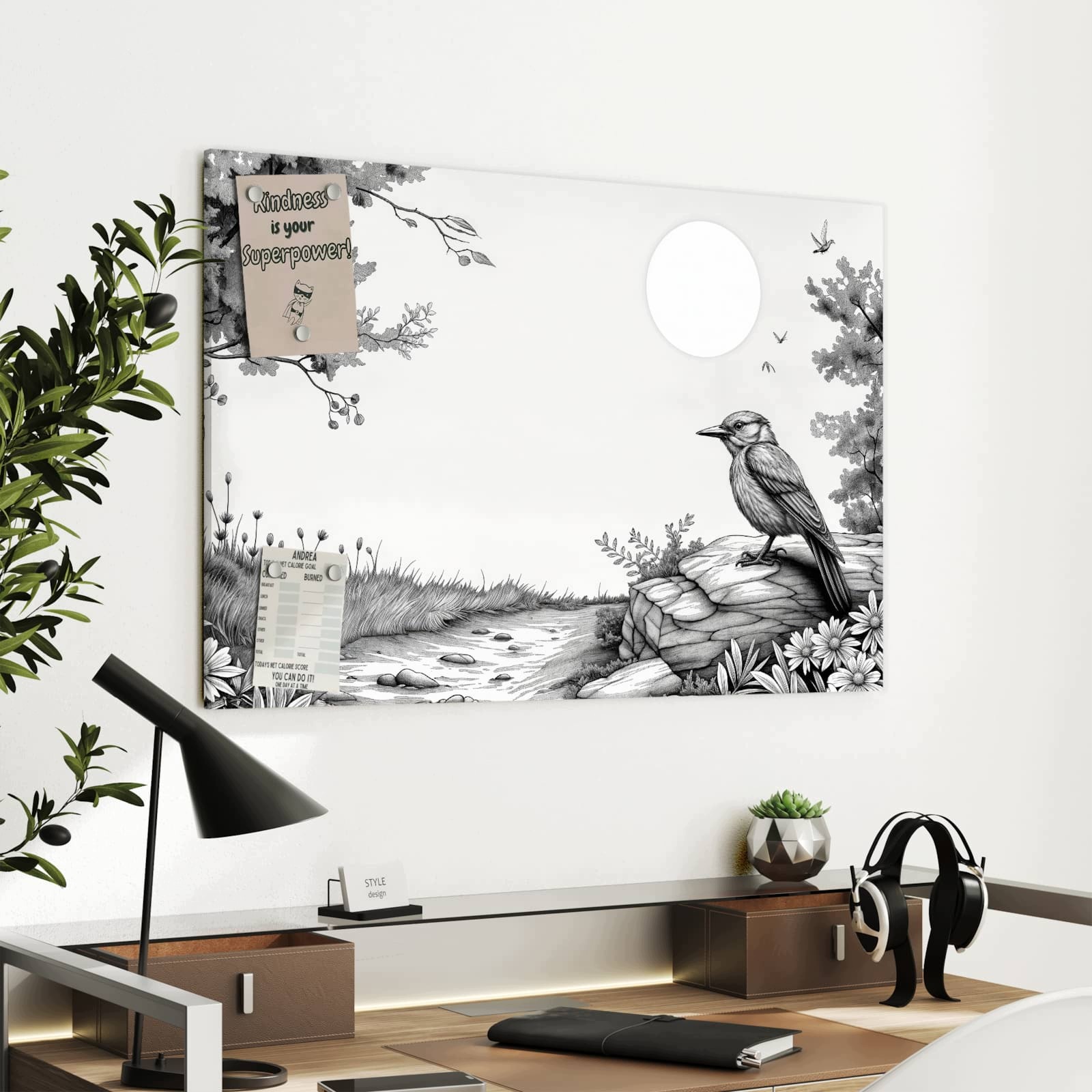 Magnetická tabule – obraz na zeď Příroda ilustrace | 90 × 60 cm