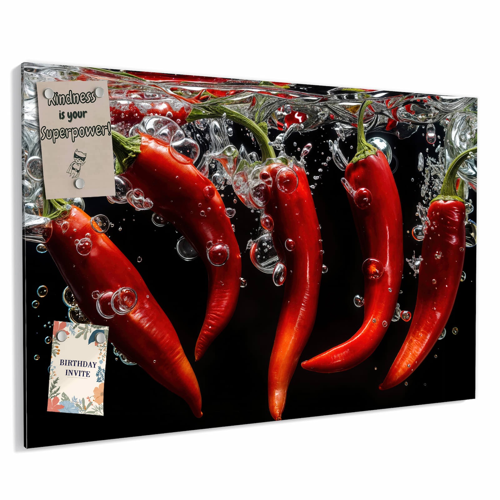 Magnetická tabule – obraz na zeď Chilli pod vodou | 90 × 60 cm